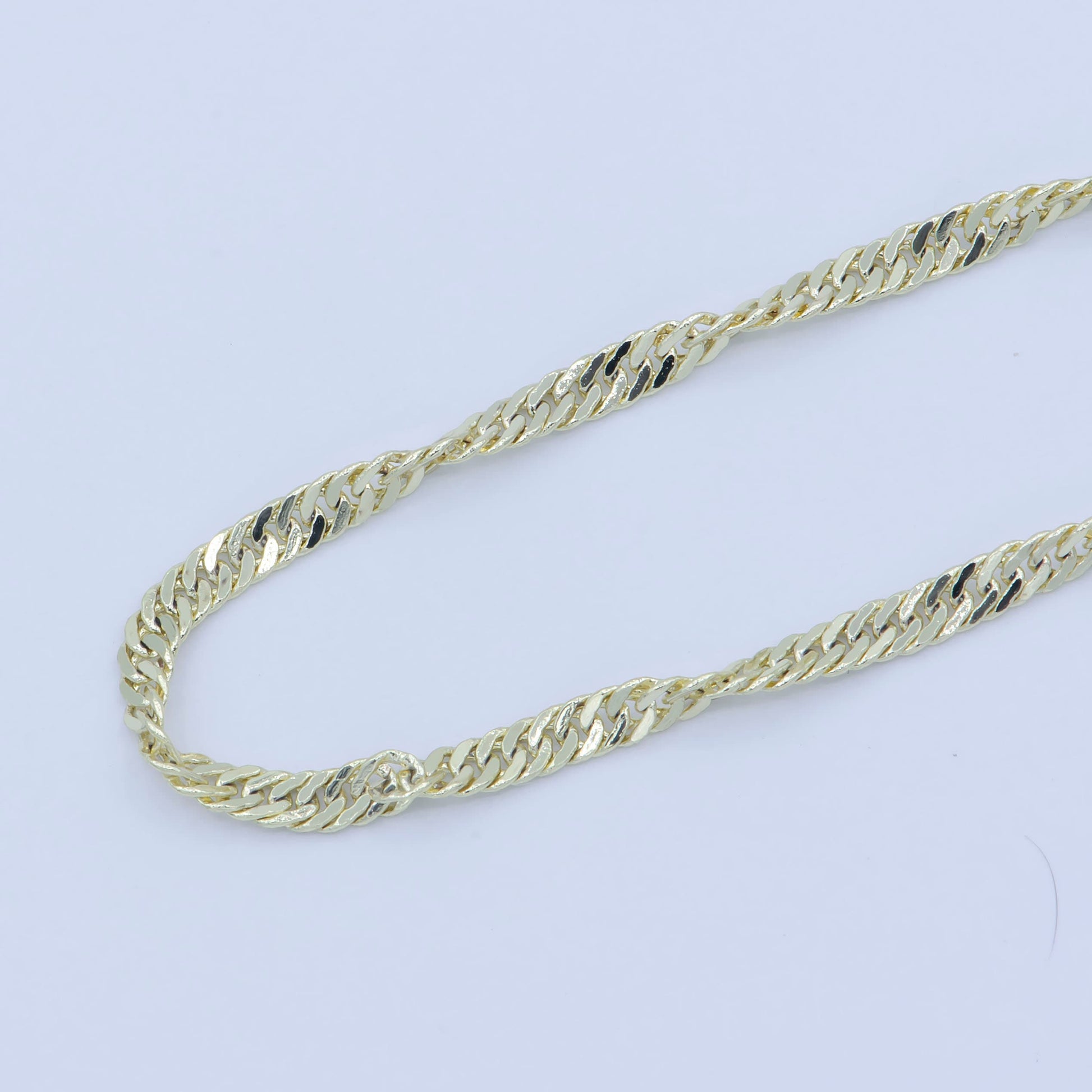 1pc 17.7'' Ready to Use Gold Singapore Necklace Chain, Layering Spiral Chain Dainty Necklace, Perfect for Pendant Necklace, WA-228