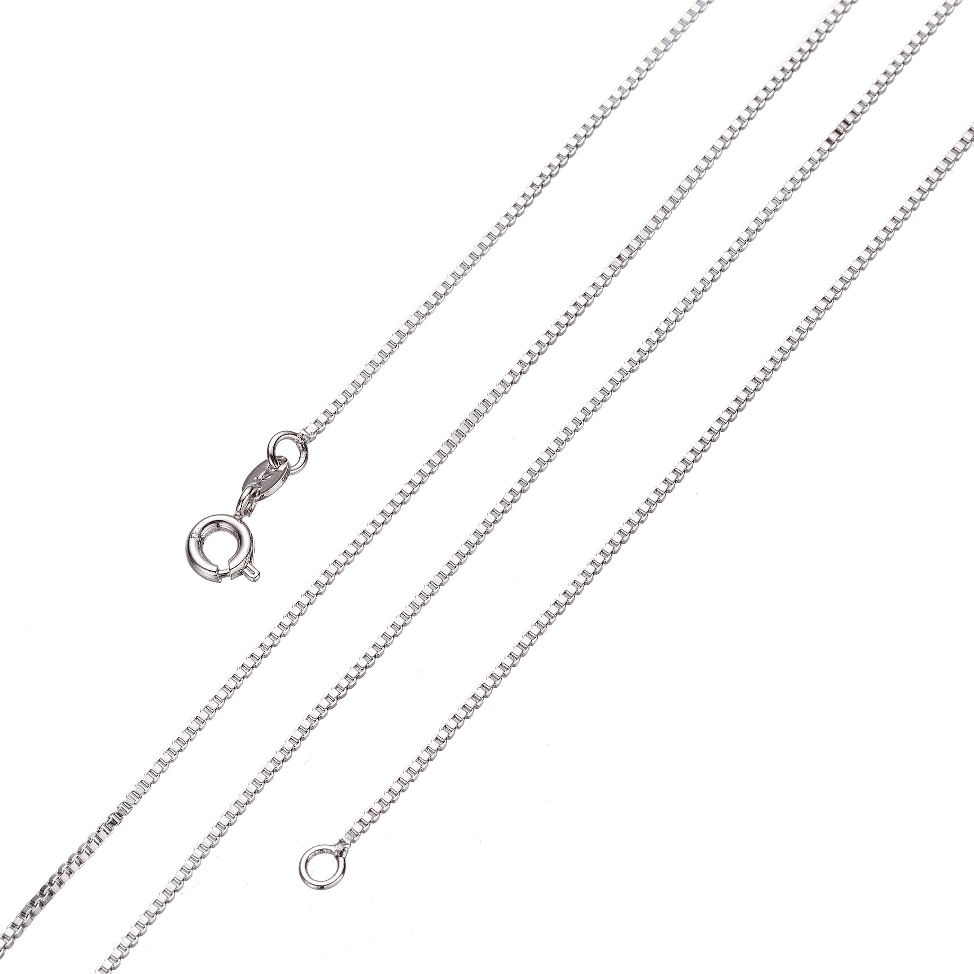 1pc 16'' Ready to Use white Gold Dainty Beaded ball Necklace Chain, Ball Layering Link, For Pendant Charm Necklace, WA-235