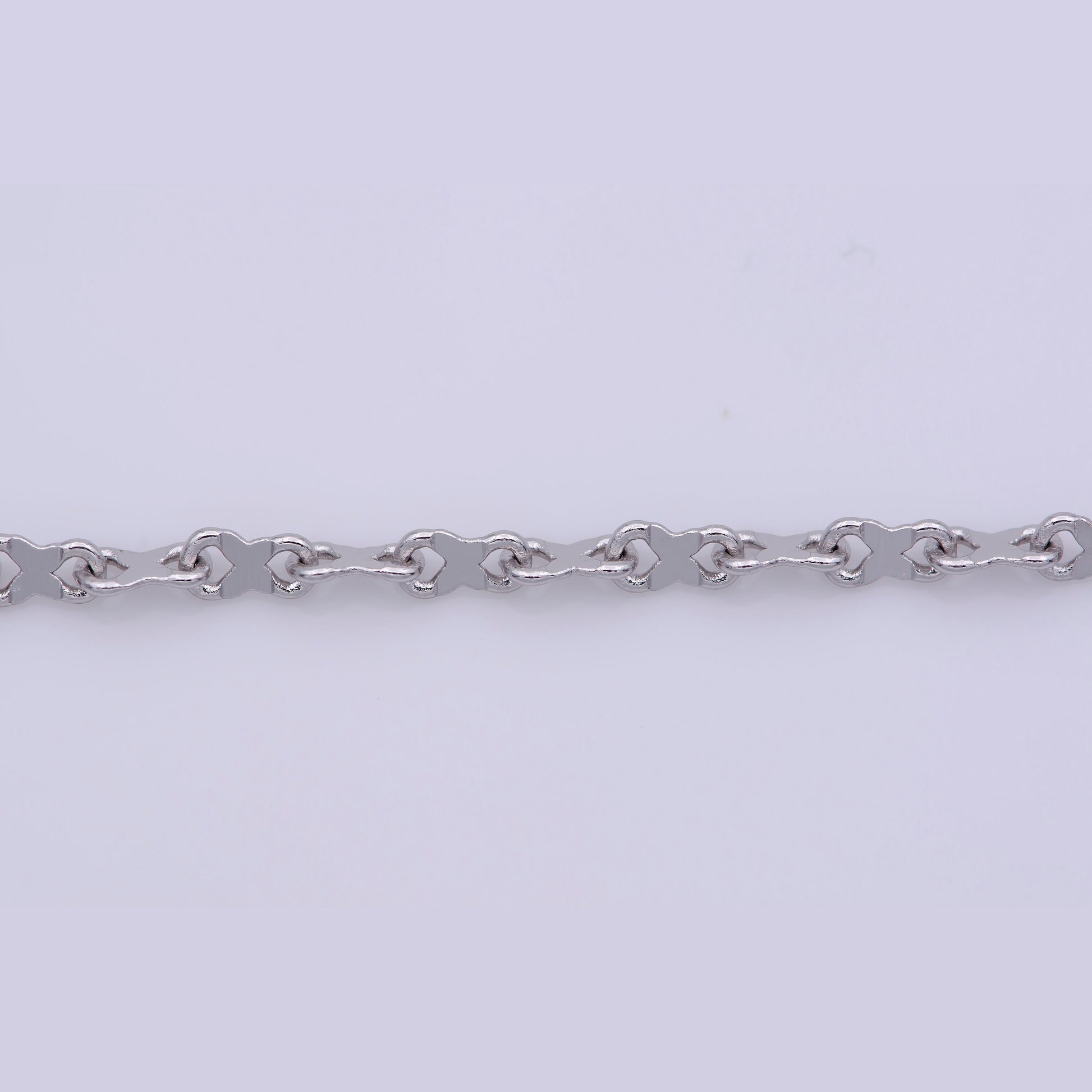 1pc 19.9'' Ready to Use White Gold Figure 8 Necklace Chain, Layer Figure 8 Chain Dainty Necklace, For Pendant Charm Necklace, WA 238