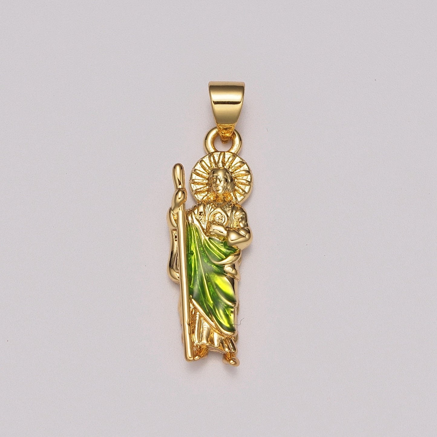 18K Gold Filled Saint Jude pendant Hope Saint Judas Religious Charm Necklace Catholic Jewelry Making Patron Saint of Hopeless Cause,N-549
