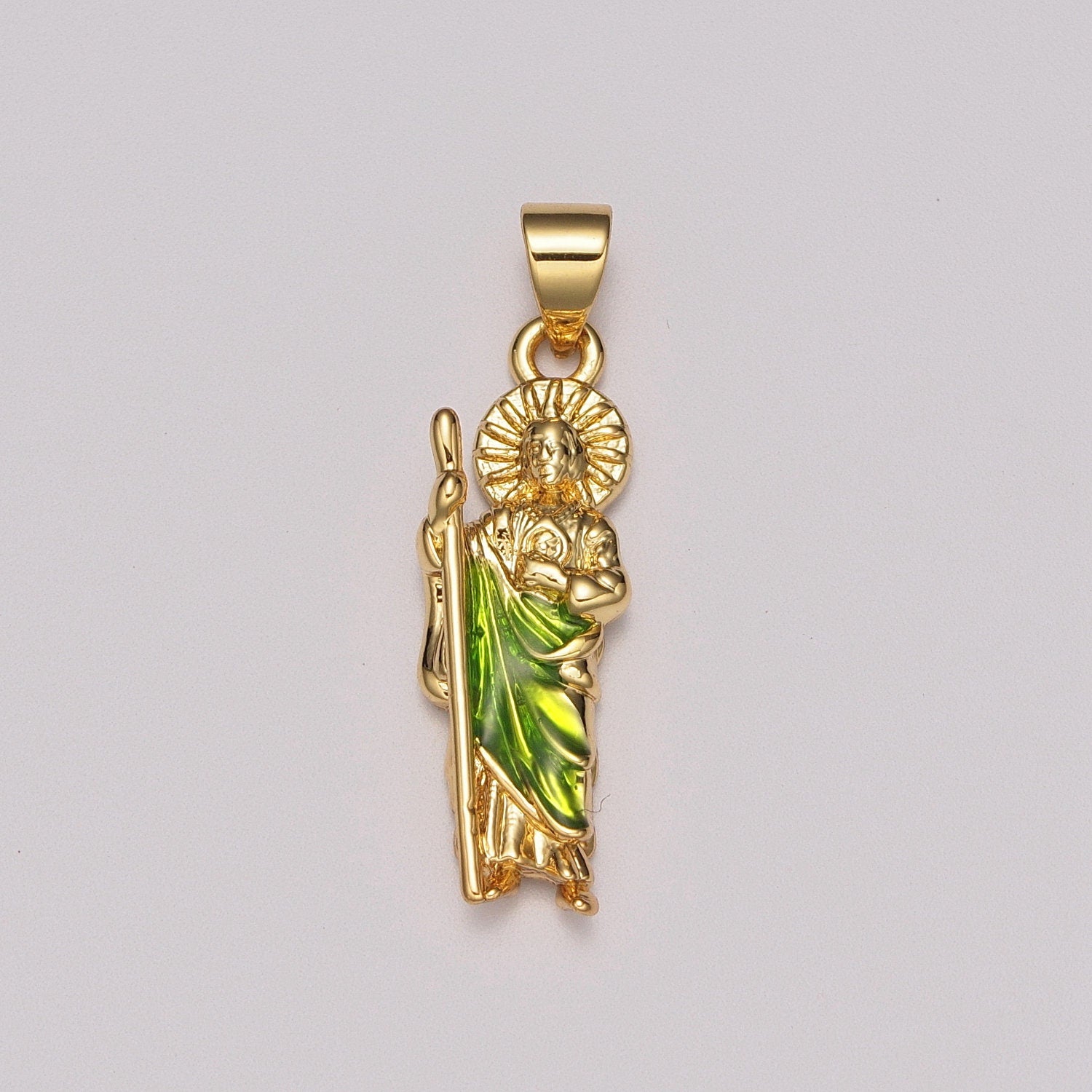 18K Gold Filled Saint Jude pendant Hope Saint Judas Religious Charm Necklace Catholic Jewelry Making Patron Saint of Hopeless Cause,N-549