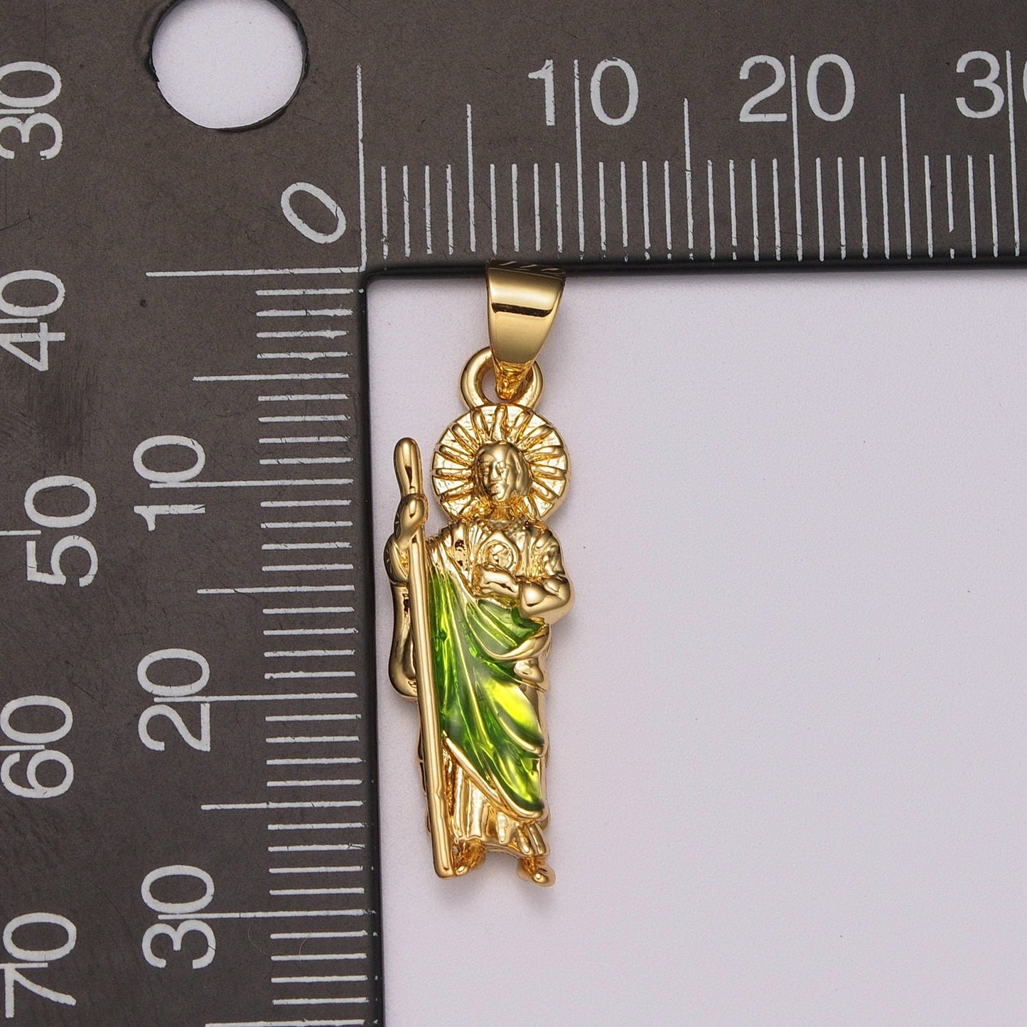 18K Gold Filled Saint Jude pendant Hope Saint Judas Religious Charm Necklace Catholic Jewelry Making Patron Saint of Hopeless Cause,N-549