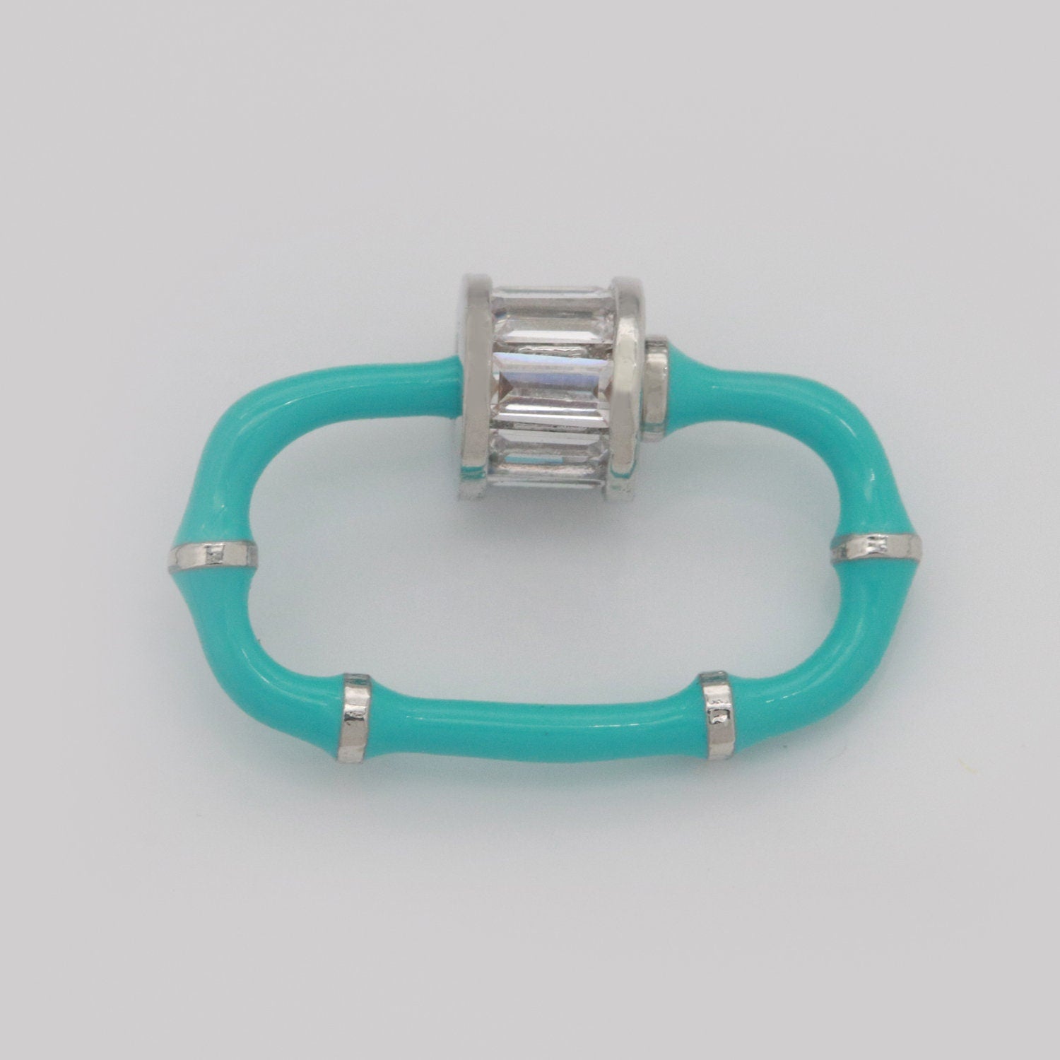 1x Colorful Enamel Carabiner Oval Screw Lock Clasp, Charm Link Connector 17.8x10.3mm Jewelry Chunky Bold Jewelry Making Supply, L-518~L-529