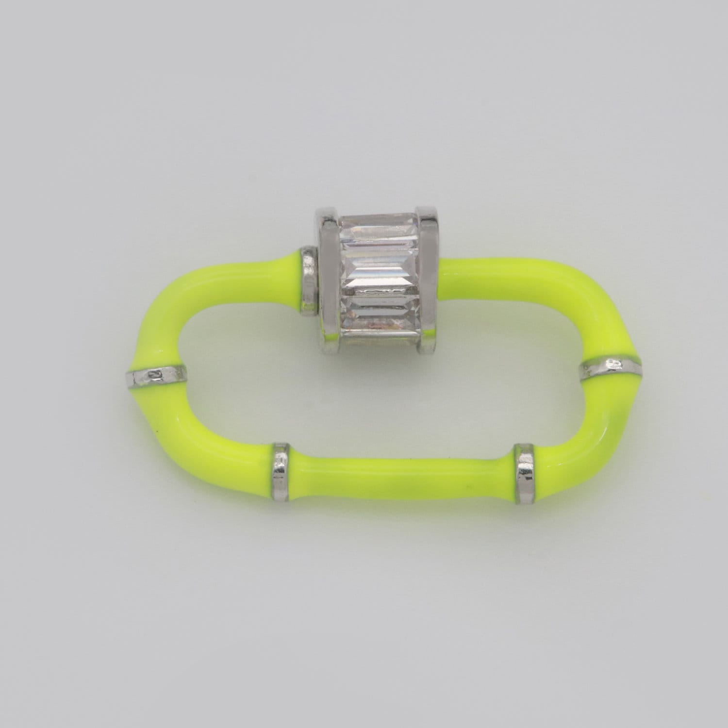 1x Colorful Enamel Carabiner Oval Screw Lock Clasp, Charm Link Connector 17.8x10.3mm Jewelry Chunky Bold Jewelry Making Supply, L-518~L-529