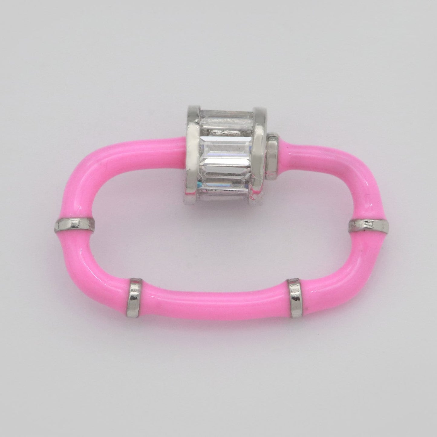 1x Colorful Enamel Carabiner Oval Screw Lock Clasp, Charm Link Connector 17.8x10.3mm Jewelry Chunky Bold Jewelry Making Supply, L-518~L-529