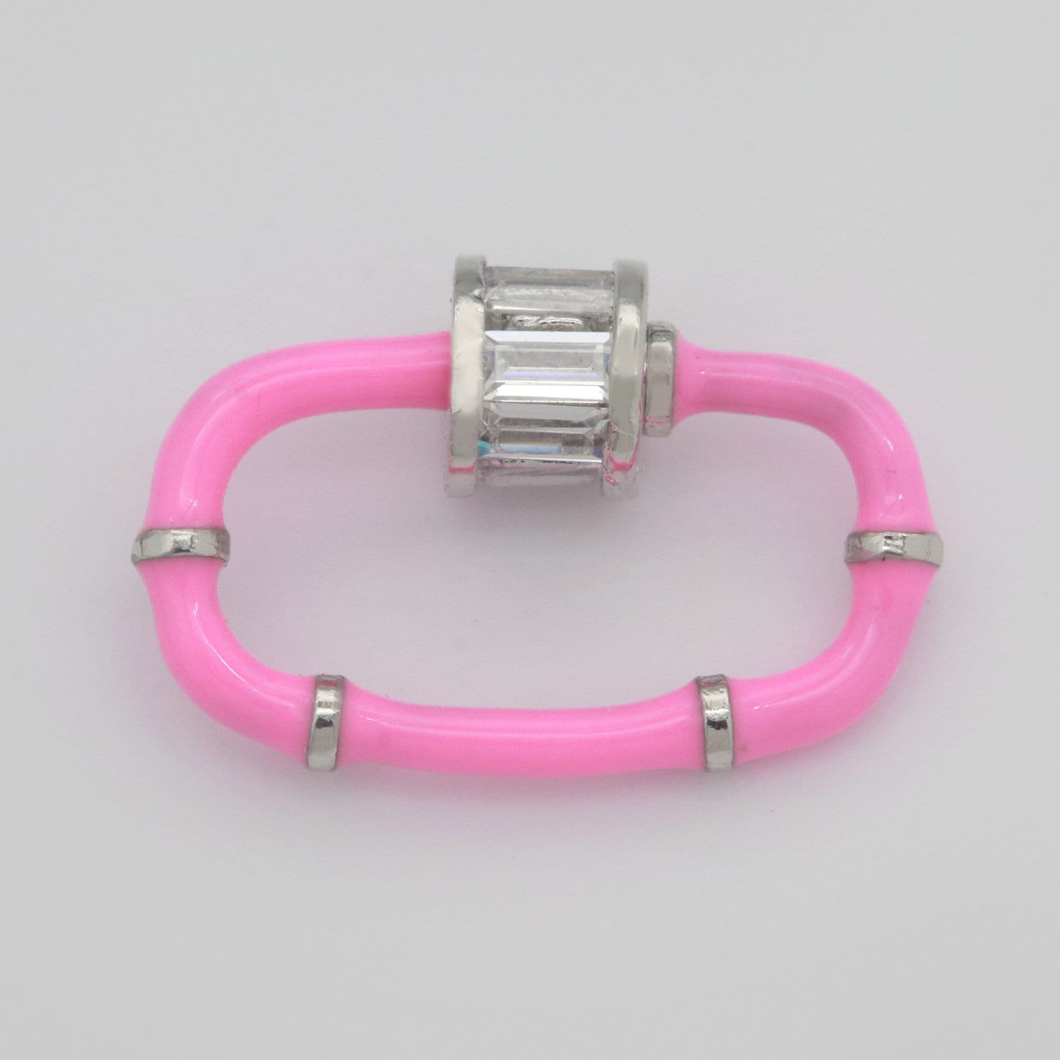 1x Colorful Enamel Carabiner Oval Screw Lock Clasp, Charm Link Connector 17.8x10.3mm Jewelry Chunky Bold Jewelry Making Supply, L-518~L-529
