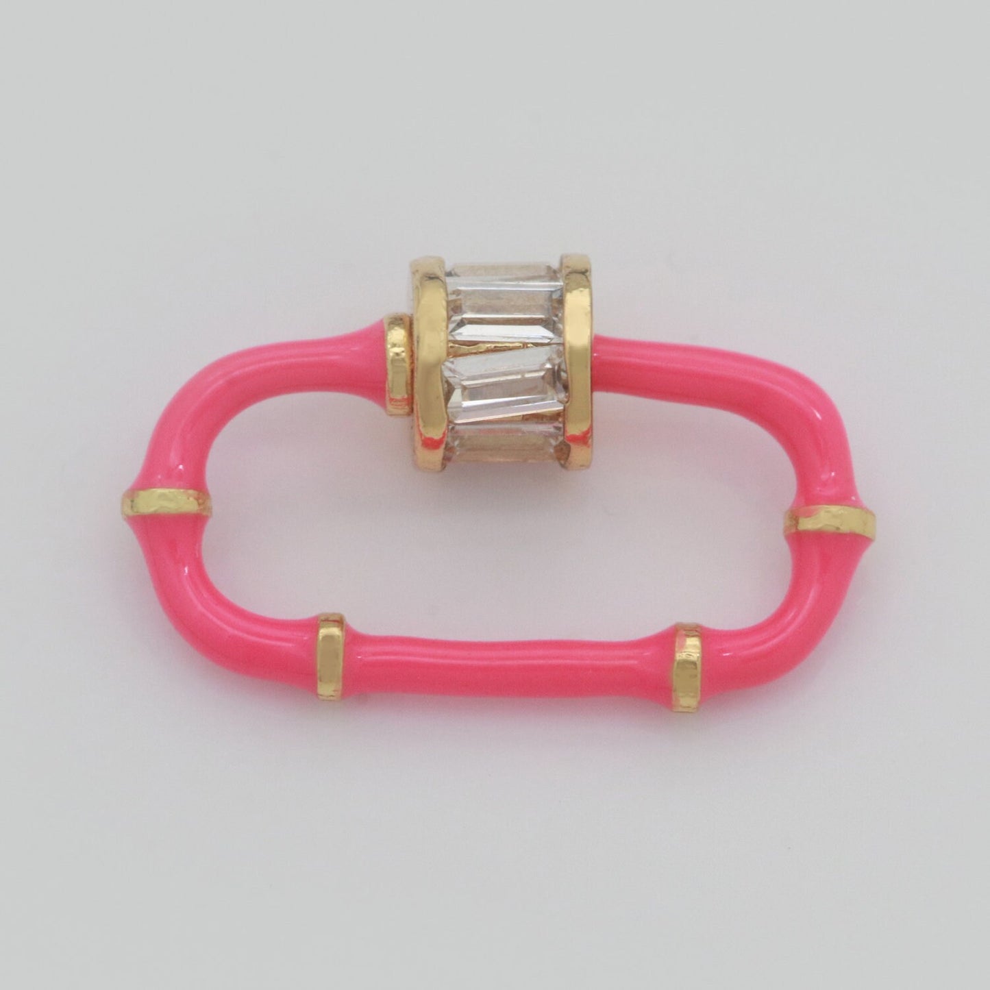 1x Colorful Enamel Carabiner Oval Screw Lock Clasp, Charm Link Connector 17.8x10.3mm Jewelry Chunky Bold Jewelry Making Supply, L-518~L-529