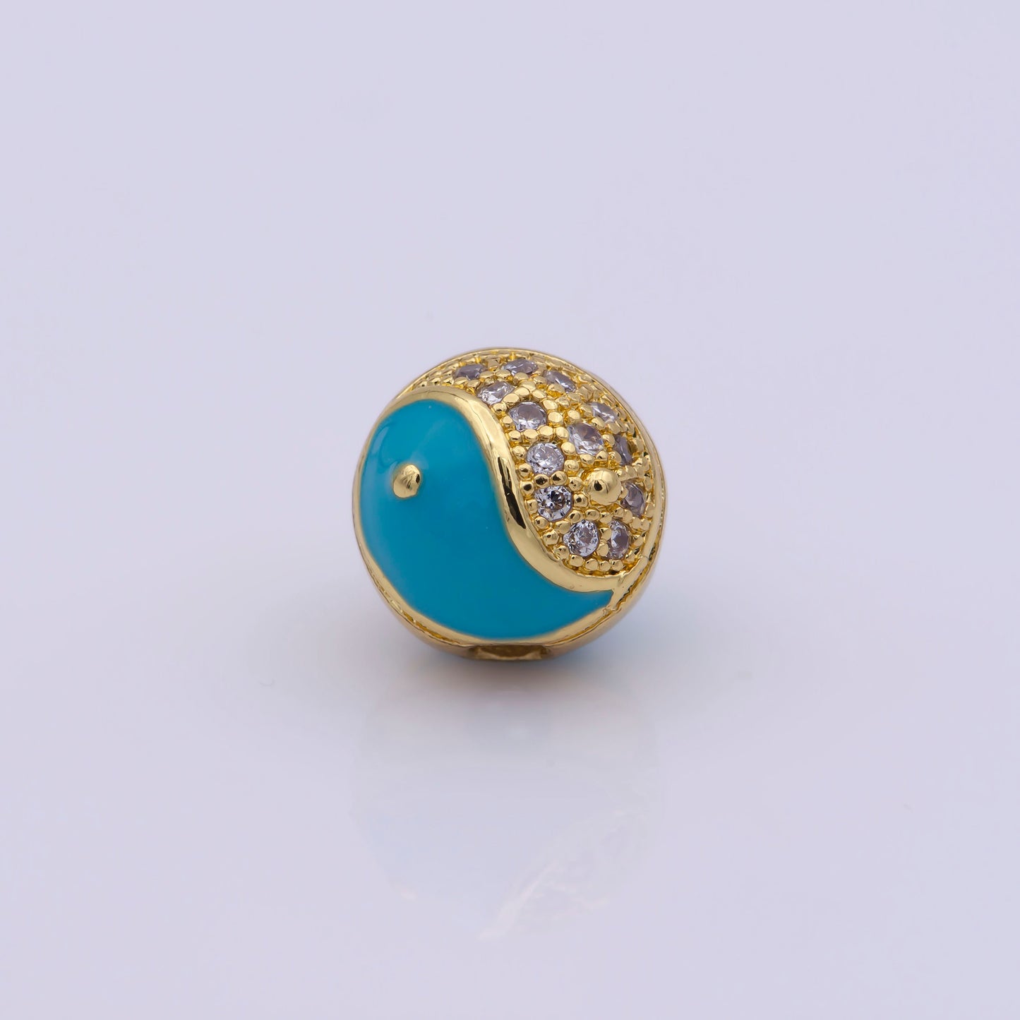 1x Colorful Enamel 8mm or 10mm Rondelle Yin Yang Spacer Bead Yin and Yang Beads Charms, Cubic Zirconia Jewelry for Bracelet Making B-648
