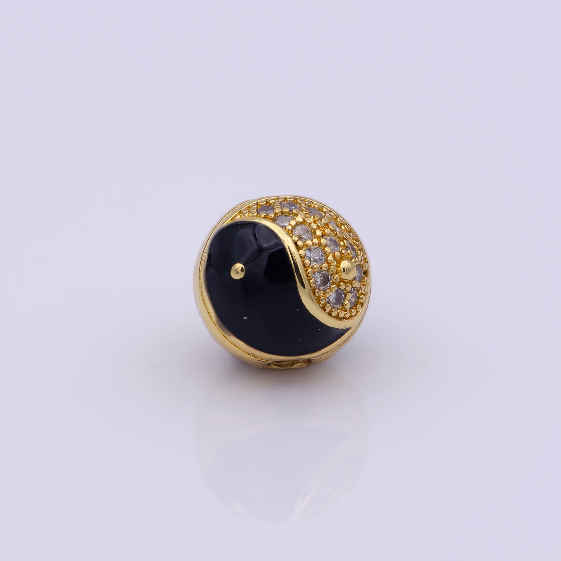 1x Colorful Enamel 8mm or 10mm Rondelle Yin Yang Spacer Bead Yin and Yang Beads Charms, Cubic Zirconia Jewelry for Bracelet Making B-648