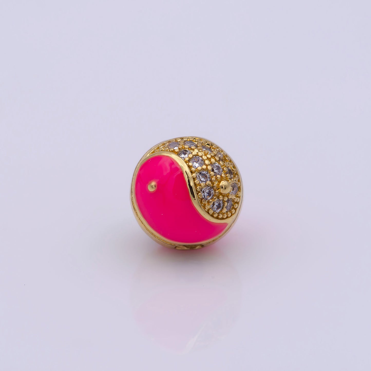 1x Colorful Enamel 8mm or 10mm Rondelle Yin Yang Spacer Bead Yin and Yang Beads Charms, Cubic Zirconia Jewelry for Bracelet Making B-648