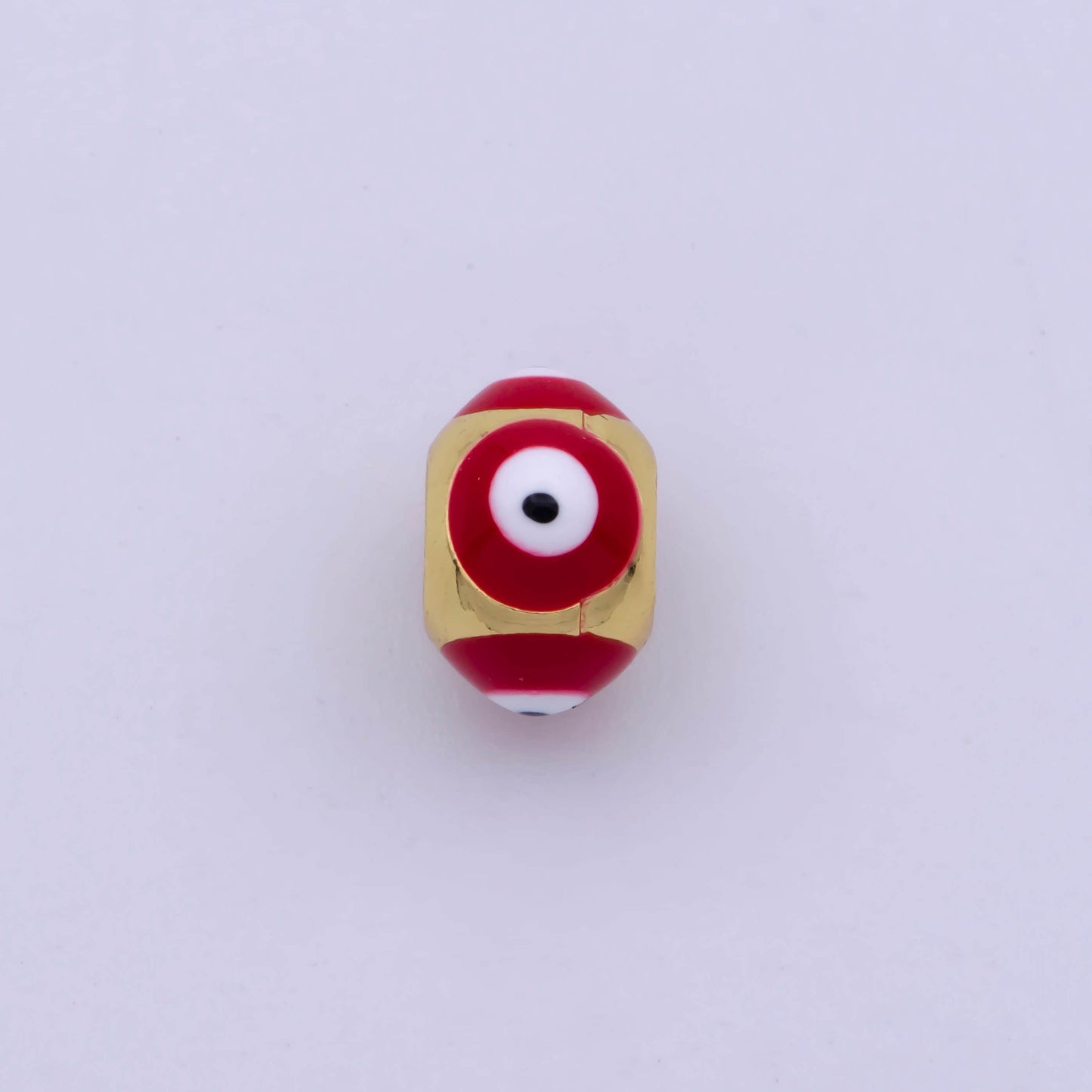 Shiny Gold Filled Evil Eye Beads, Blue White Enamel Evil Eye Spacer Bead Charm Connector for Bracelet B-665