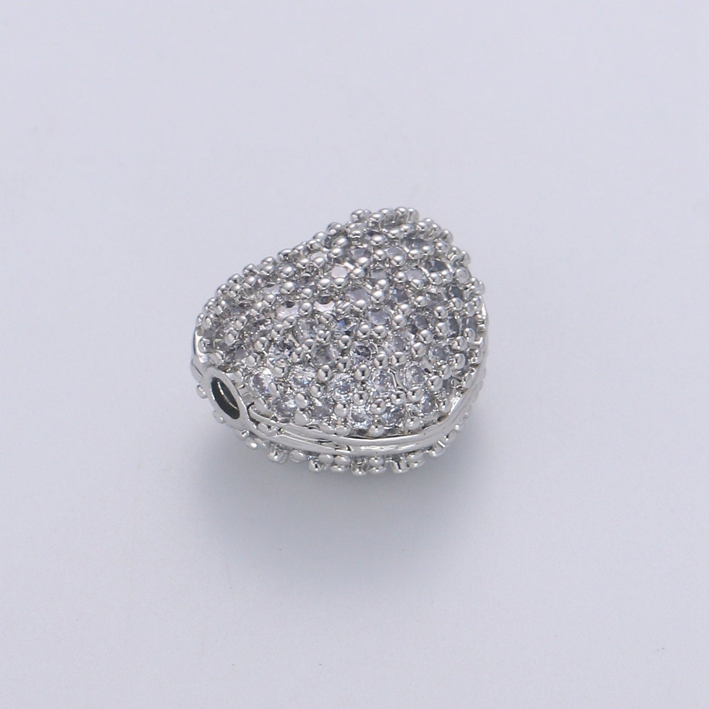 1pc Rondelle Spacer Beads 14K Gold Filled Heart Shape Beads Cubic Zirconia CZ Micro Pave for Jewelry Making Bracelets Necklaces B-676