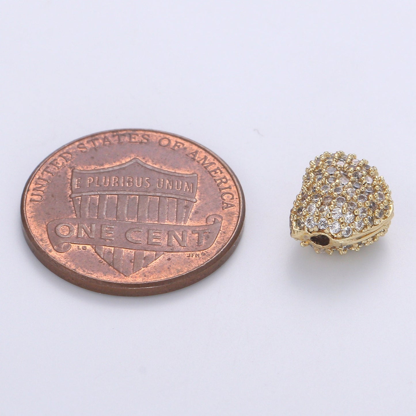 1pc Rondelle Spacer Beads 14K Gold Filled Heart Shape Beads Cubic Zirconia CZ Micro Pave for Jewelry Making Bracelets Necklaces B-676