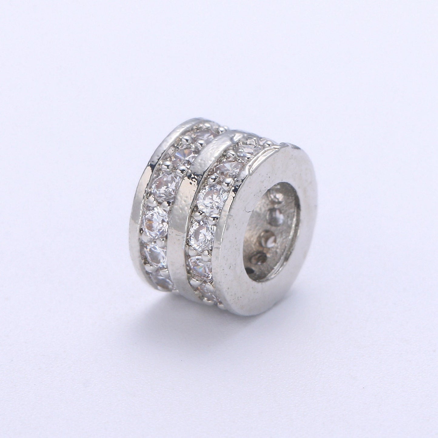 Micro Pave Round Beads - 8.6 mm Dainty Circle Charm Beautiful Infinity Gold Star Beads for Bracelet Earring Supply B-688