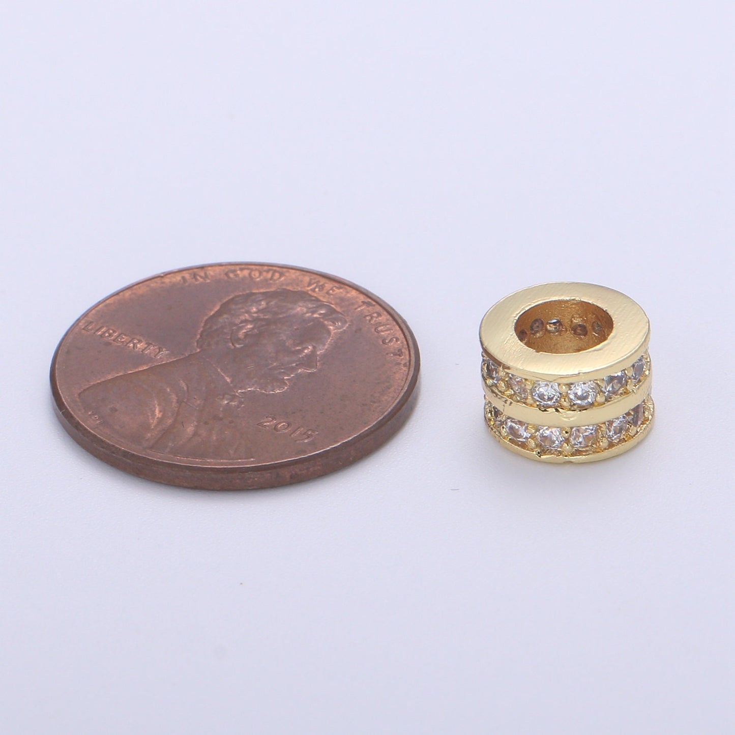 Micro Pave Round Beads - 8.6 mm Dainty Circle Charm Beautiful Infinity Gold Star Beads for Bracelet Earring Supply B-688