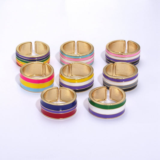 Rainbow LGBTQ Pride Ring for Men Women 24k gold Filled Rainbow Band Ring for Trans Gay Lesbian Pan Nonbinary Bisexual Genderfluid