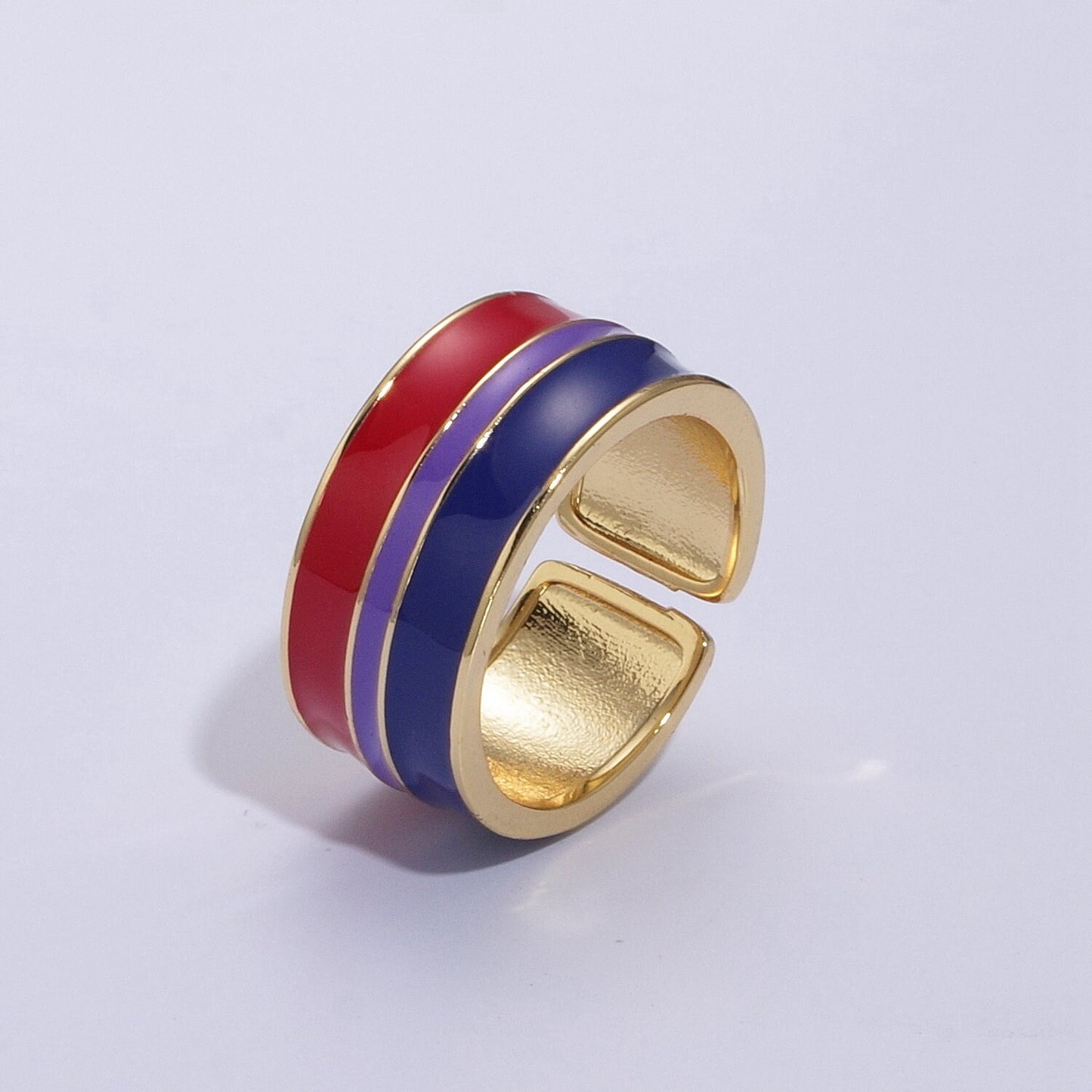 Rainbow LGBTQ Pride Ring for Men Women 24k gold Filled Rainbow Band Ring for Trans Gay Lesbian Pan Nonbinary Bisexual Genderfluid