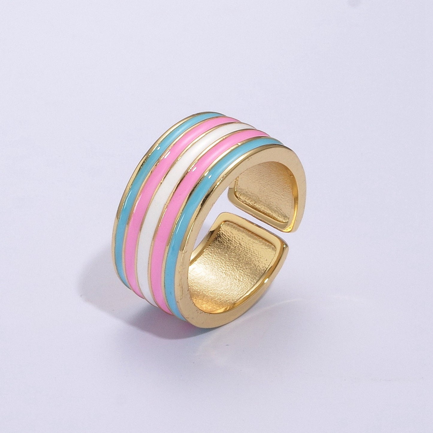 Rainbow LGBTQ Pride Ring for Men Women 24k gold Filled Rainbow Band Ring for Trans Gay Lesbian Pan Nonbinary Bisexual Genderfluid