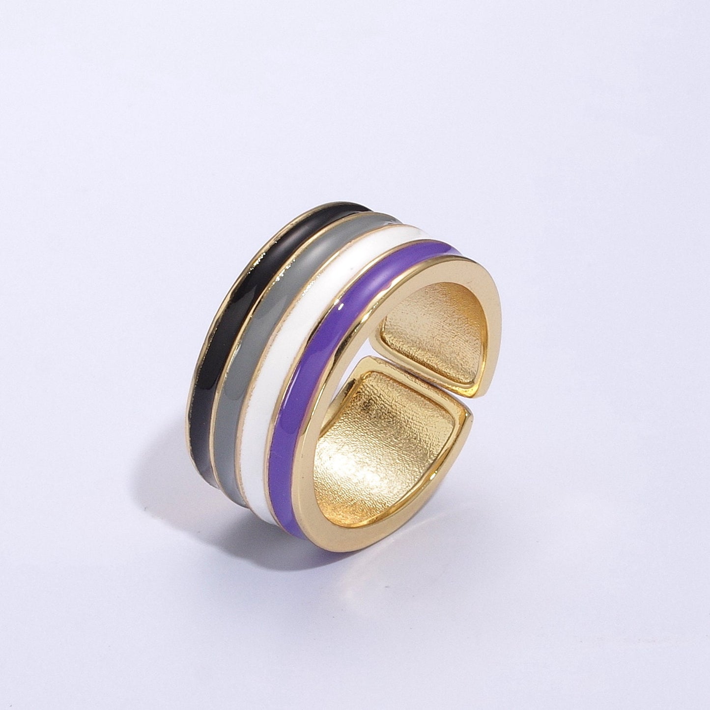 Rainbow LGBTQ Pride Ring for Men Women 24k gold Filled Rainbow Band Ring for Trans Gay Lesbian Pan Nonbinary Bisexual Genderfluid