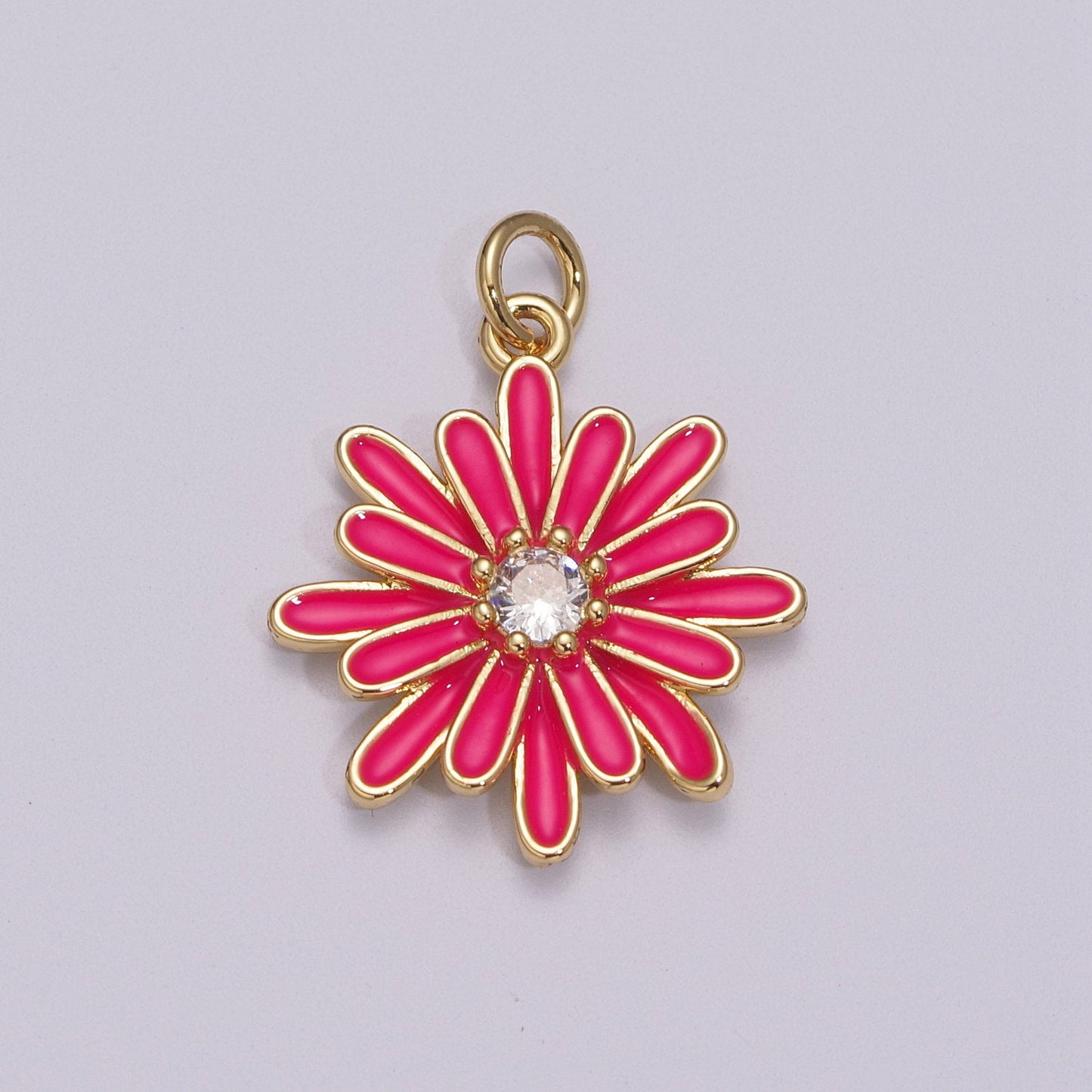 Chrysant Charm Necklace, Gift for her, Enamel pendant Bracelet Earring Necklace for Woman, Flower Jewelry Minimalist Floral M-882 - M-887