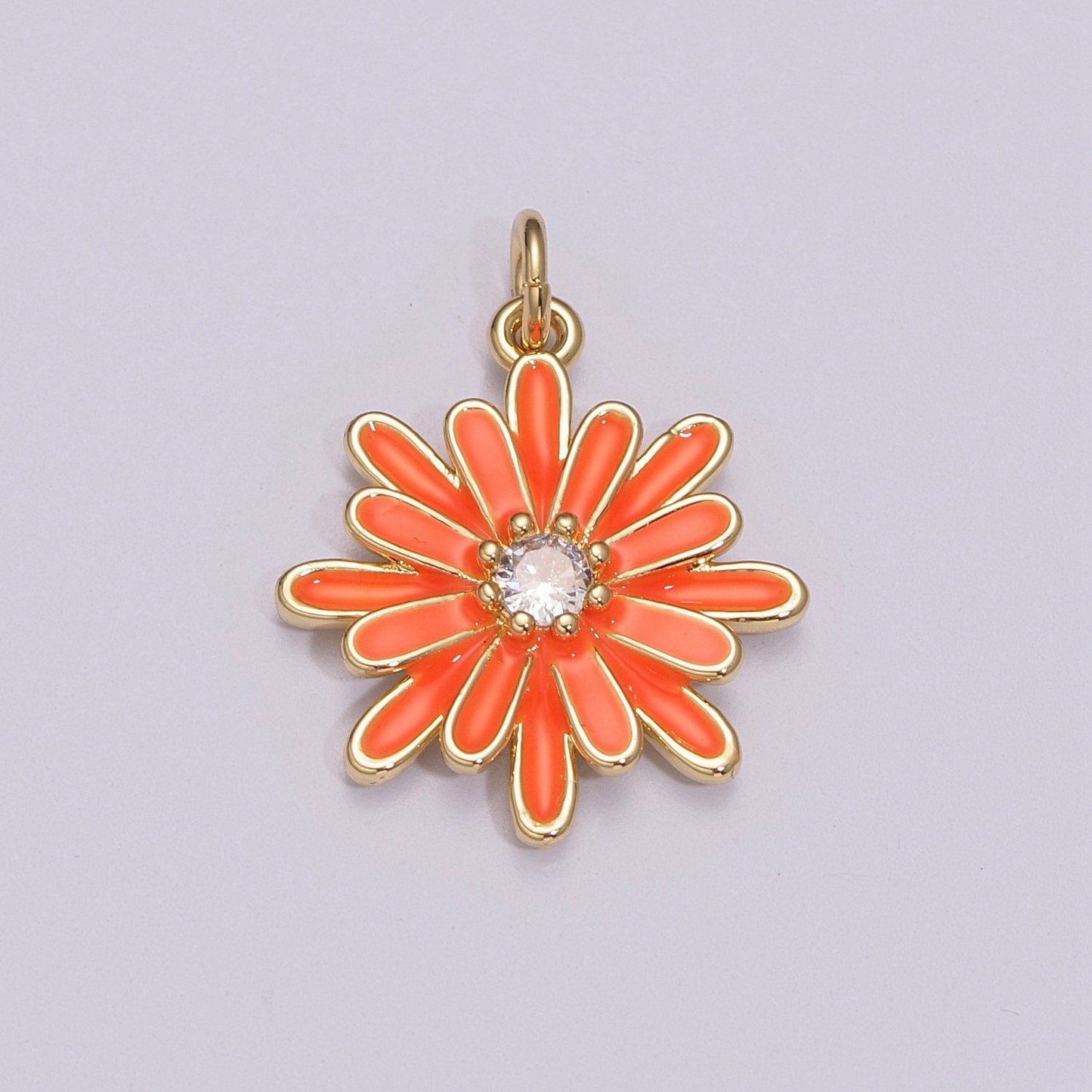 Chrysant Charm Necklace, Gift for her, Enamel pendant Bracelet Earring Necklace for Woman, Flower Jewelry Minimalist Floral M-882 - M-887