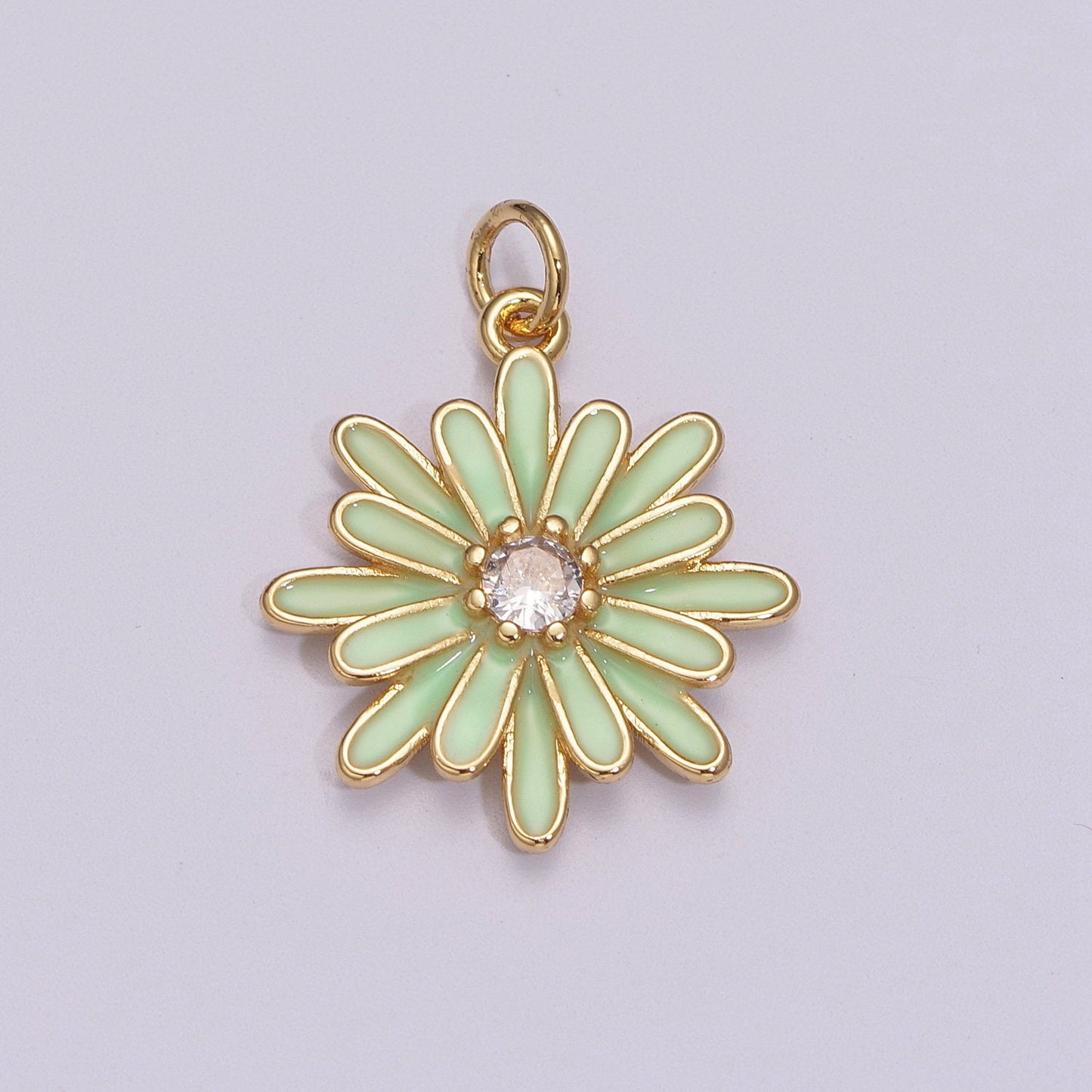 Chrysant Charm Necklace, Gift for her, Enamel pendant Bracelet Earring Necklace for Woman, Flower Jewelry Minimalist Floral M-882 - M-887
