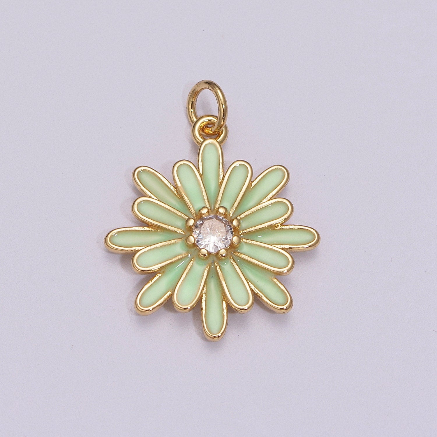 Chrysant Charm Necklace, Gift for her, Enamel pendant Bracelet Earring Necklace for Woman, Flower Jewelry Minimalist Floral M-882 - M-887