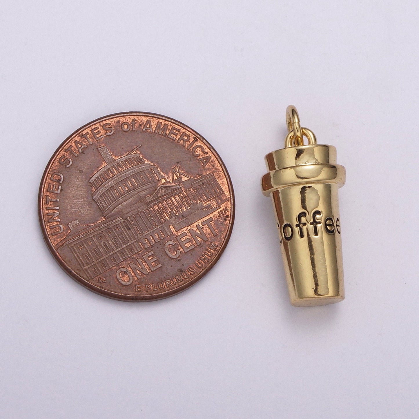 1pc Gold Coffee Cup Charm, White goldfilled Coffee Pendant Charm,For DIY Jewelry,Gold Silver Color Option,M-823, M-824