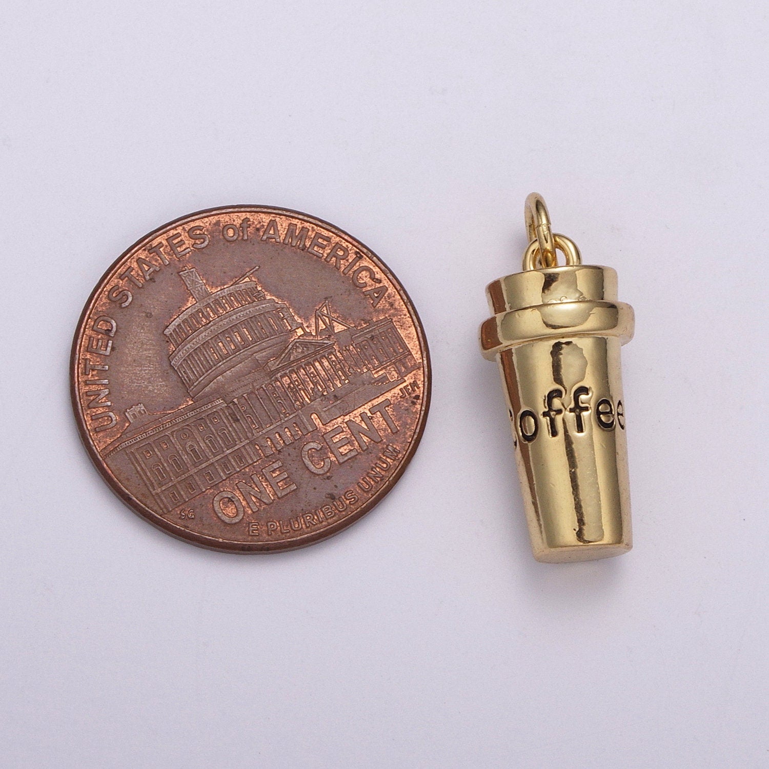 1pc Gold Coffee Cup Charm, White goldfilled Coffee Pendant Charm,For DIY Jewelry,Gold Silver Color Option,M-823, M-824