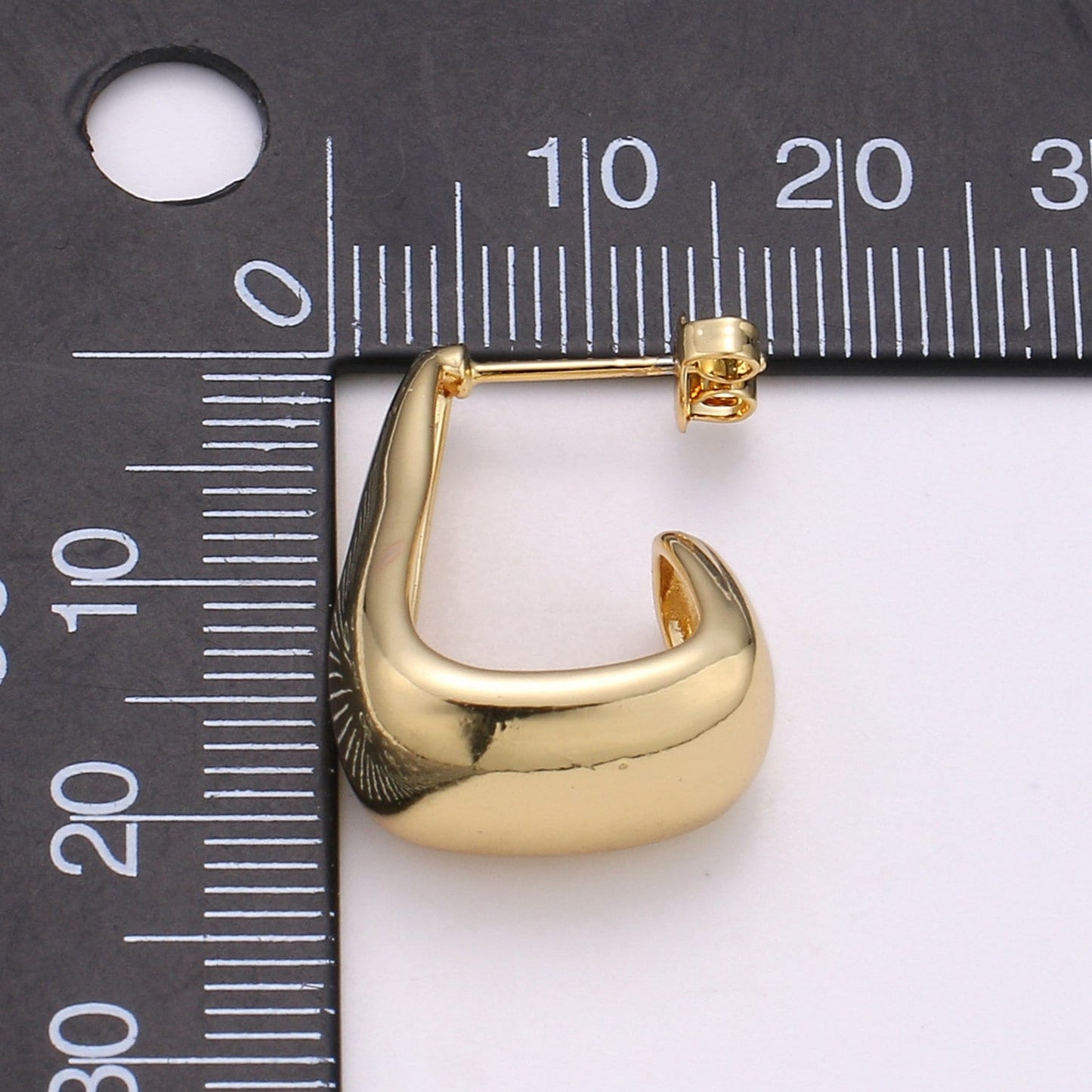 14k Gf Gold hoops thick gold hoop earrings Chunky gold hoops gold hoops 20x15mm, gold L Shape hoops, Christmas gift Idea