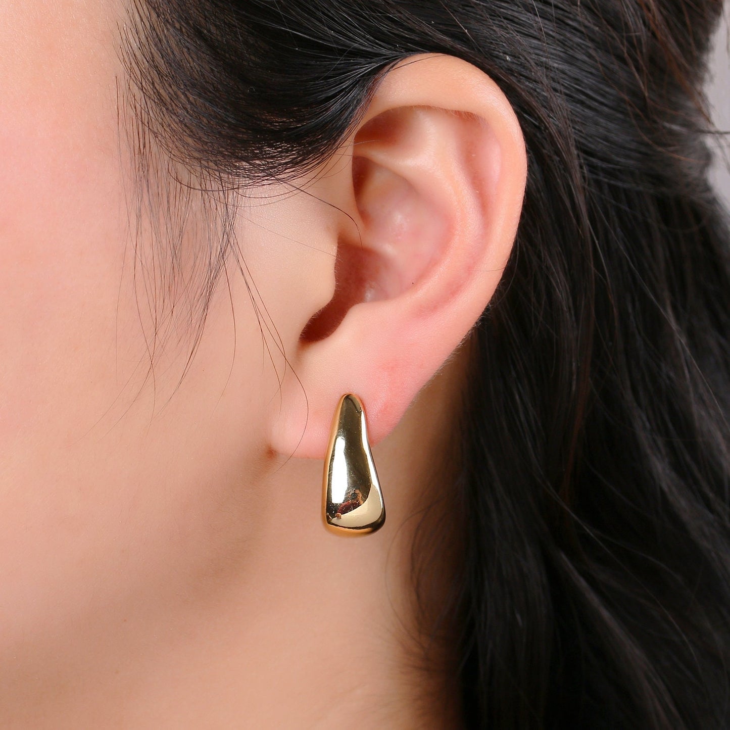 14k Gf Gold hoops thick gold hoop earrings Chunky gold hoops gold hoops 20x15mm, gold L Shape hoops, Christmas gift Idea