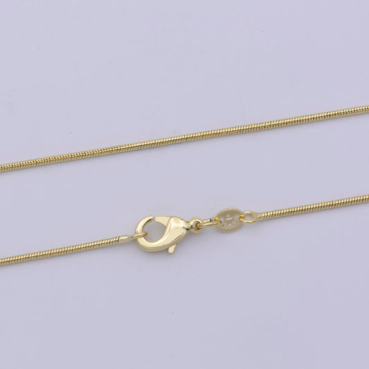 1pc 17.9' Ready to Use Gold Cocoon Necklace Chain, Layer Snake Chain Dainty Necklace, For Pendant Charm Necklace Making,WA-416
