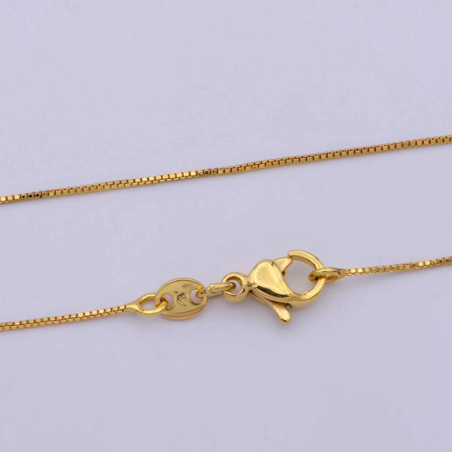 1pc 17.9'' ready to wear Gold Square Box Chain Necklace, Layering Dainty Box Chain For Jewelry Making with Pendant Charm , WA-417
