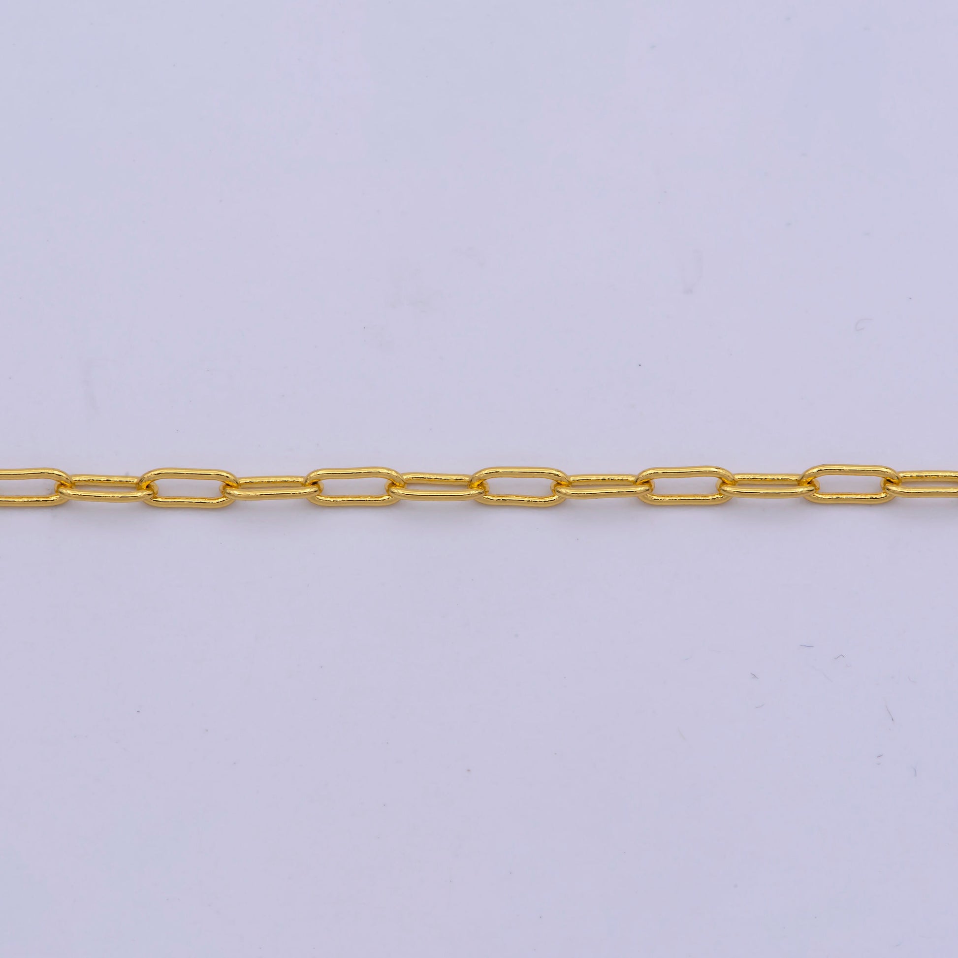 1pc 17.7'' Ready to Use Gold Thin Rolo Necklace Chain, Small paperclip Chain Dainty Necklace, For Pendant Charm Necklace, WA-422