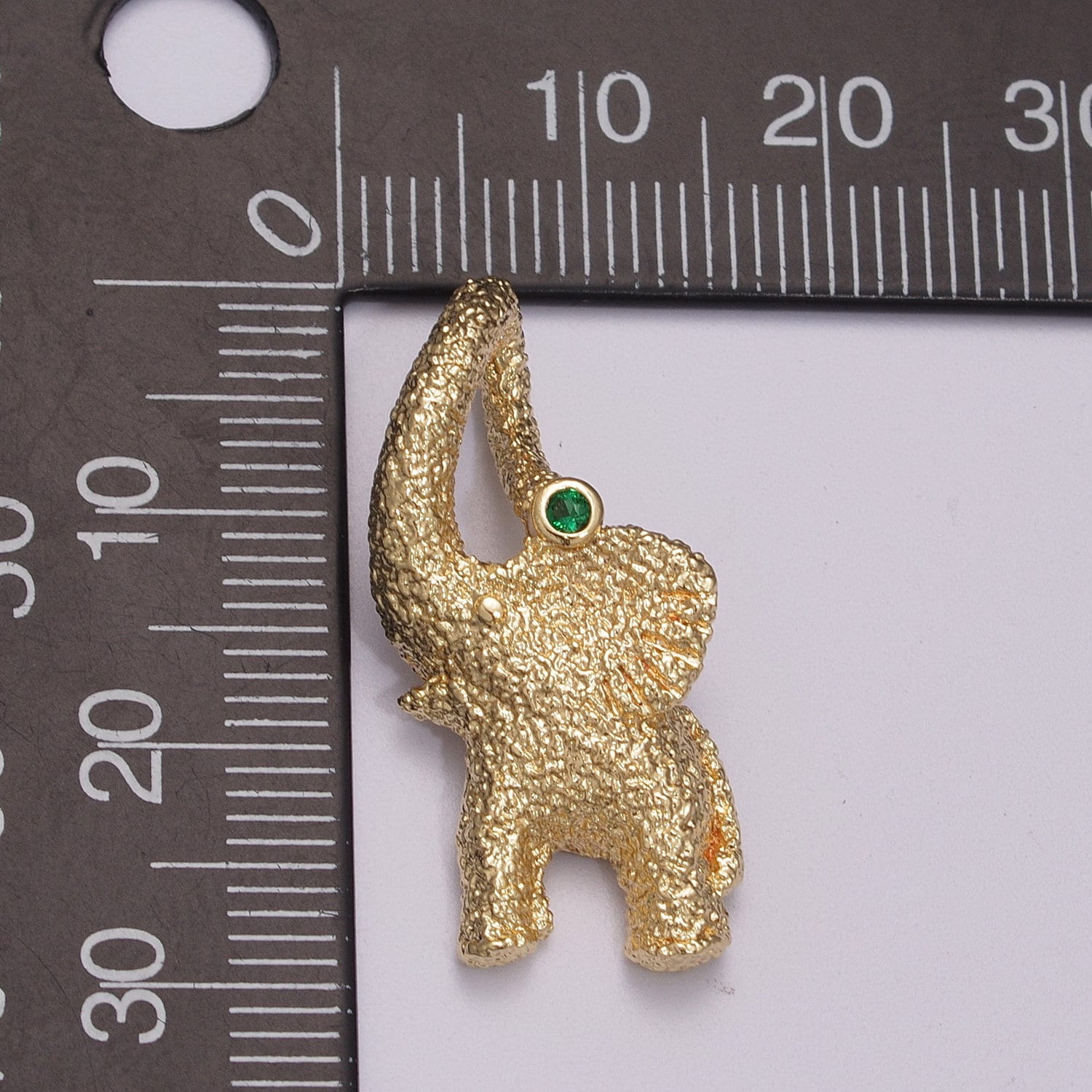 Gold Filled Circus Elephant Pendant Charm, Green CZ Pendant Charm Wild Animal Charm Safari Pendant, For DIY Jewelry Making E-609, E-610