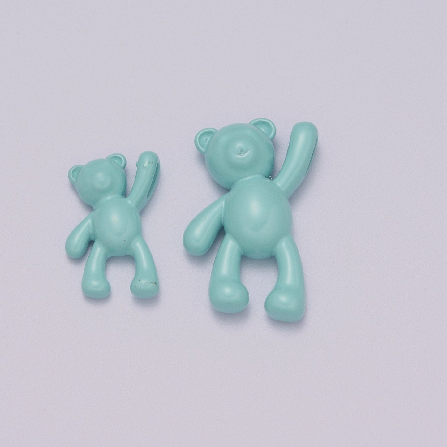 2 Size of Choices Dainty Blue Enamel Teddy Bear Charm Dangle Charm for Necklace Earring Bracelet Baby Shower Jewelry Making Supply,M-893