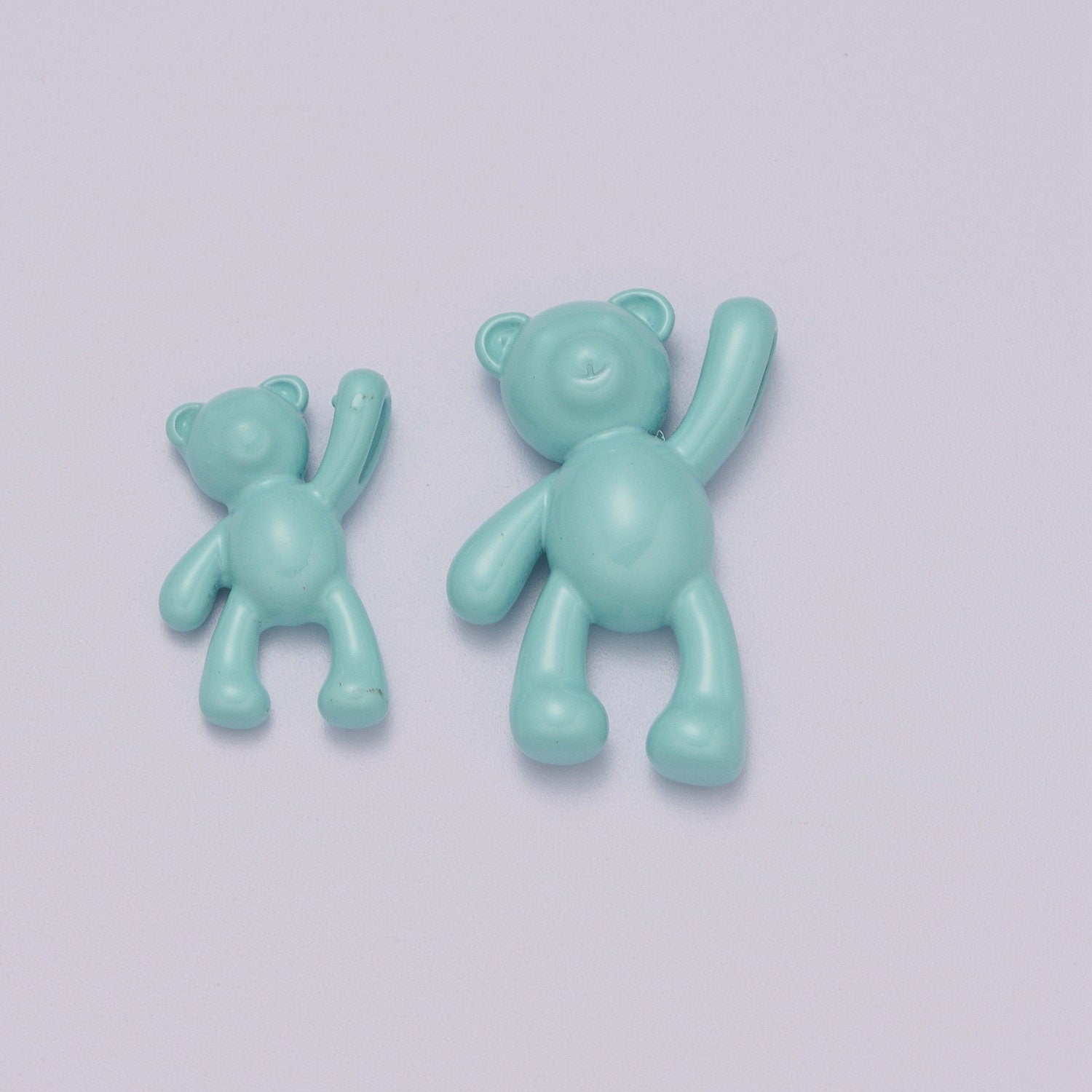 2 Size of Choices Dainty Blue Enamel Teddy Bear Charm Dangle Charm for Necklace Earring Bracelet Baby Shower Jewelry Making Supply,M-893