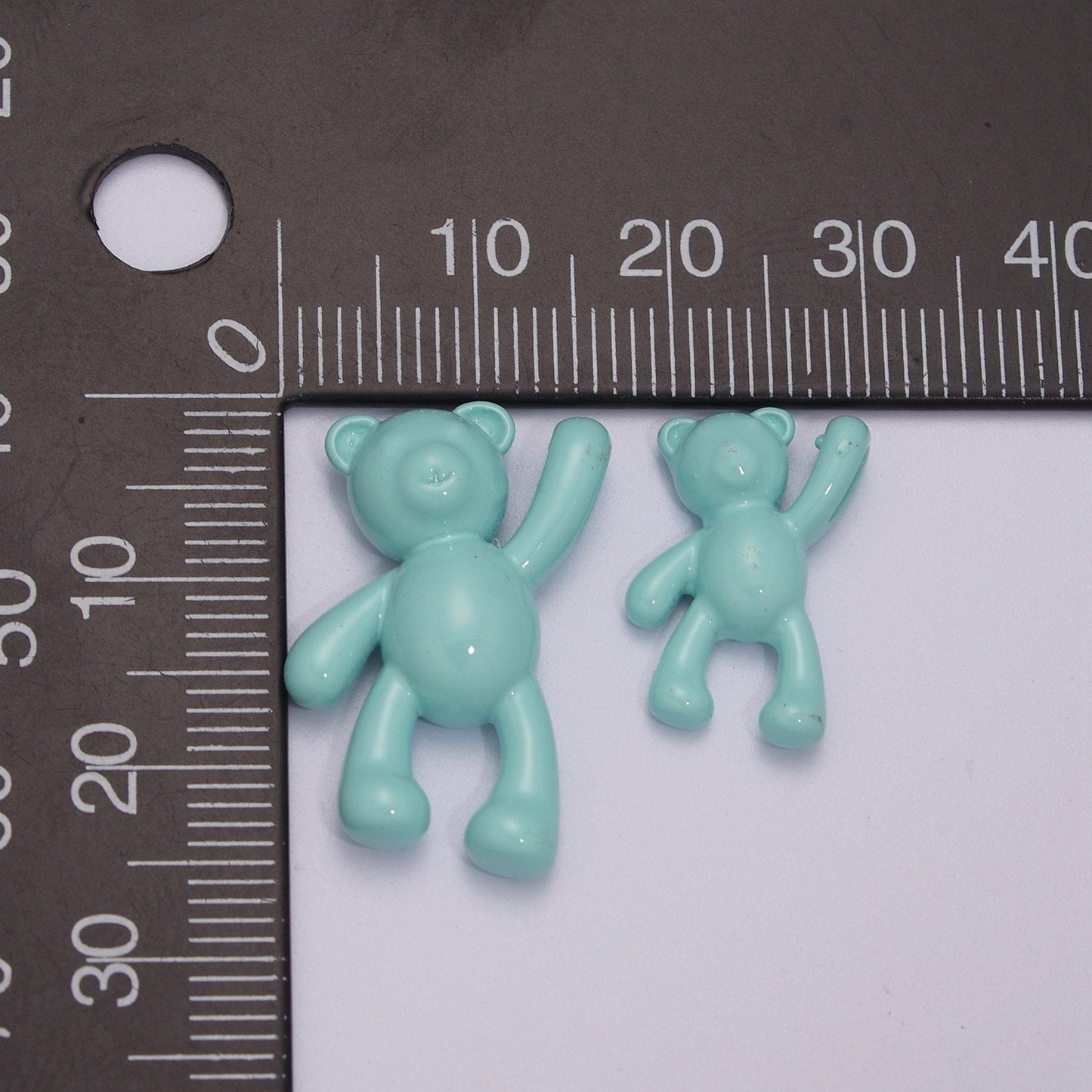 2 Size of Choices Dainty Blue Enamel Teddy Bear Charm Dangle Charm for Necklace Earring Bracelet Baby Shower Jewelry Making Supply,M-893