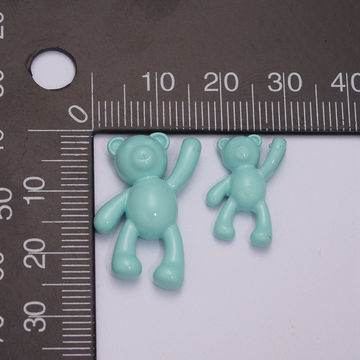 2 Size of Choices Dainty Blue Enamel Teddy Bear Charm Dangle Charm for Necklace Earring Bracelet Baby Shower Jewelry Making Supply,M-893