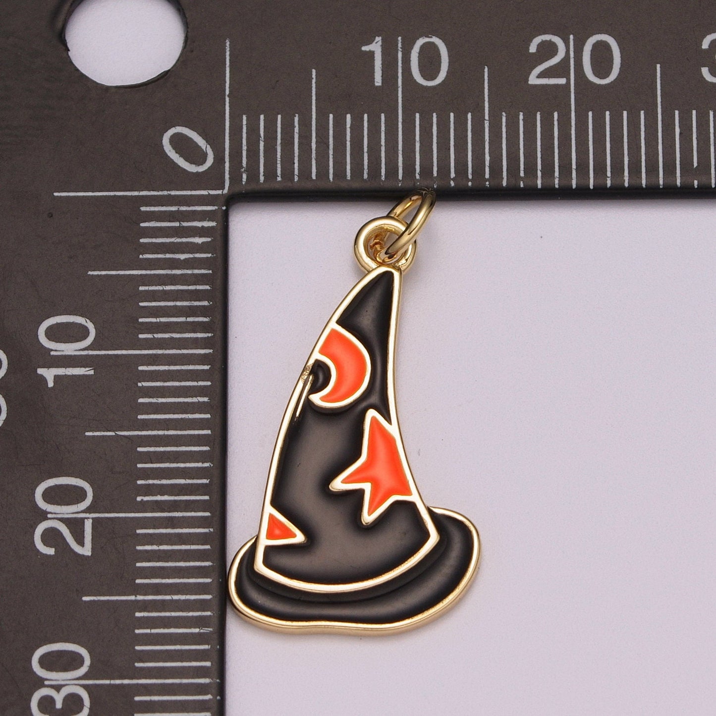 Black Witch Hat Charm Enamel Halloween sorcerers hat Pendant Halloween Jewelry Inspired for Necklace Bracelet Earring Supply