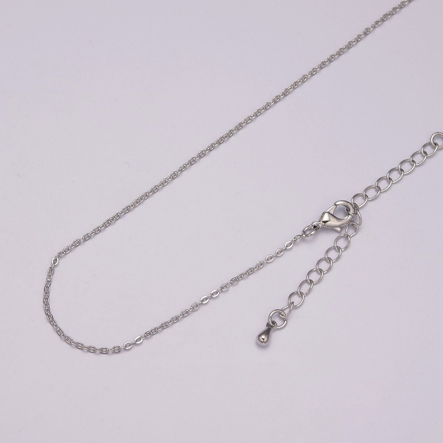 1pc 17.7''+ 2" ext. Ready to Use Gold Rolo Necklace Chain,Layering Box Rolo Chain Dainty Necklace, For Necklace Making | WA-445
