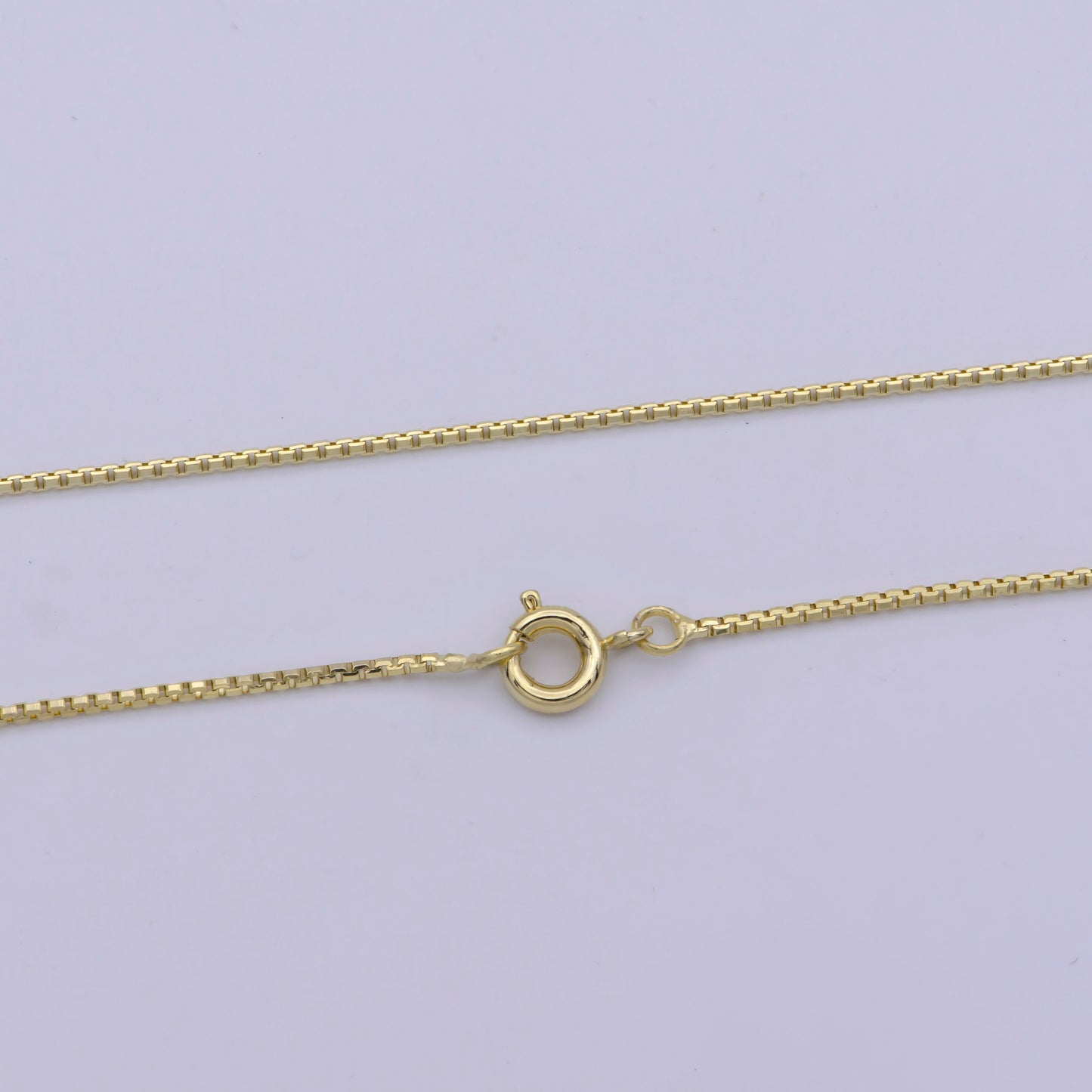 1pc 17.6'' ready to wear Gold Square Box Chain Necklace, Layering Dainty Box Chain For Jewelry Making with Pendant Charm WA-465