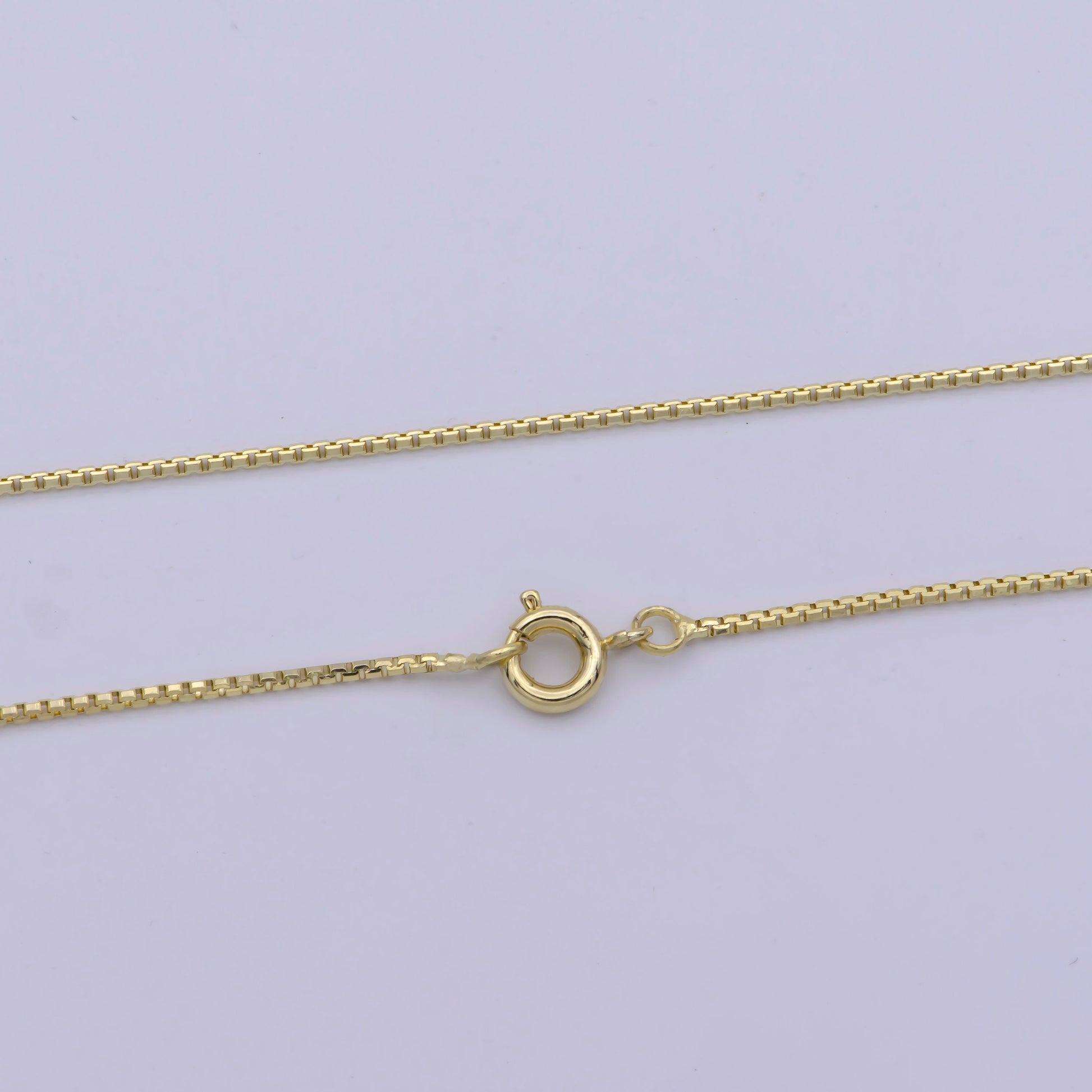 1pc 17.6'' ready to wear Gold Square Box Chain Necklace, Layering Dainty Box Chain For Jewelry Making with Pendant Charm WA-465