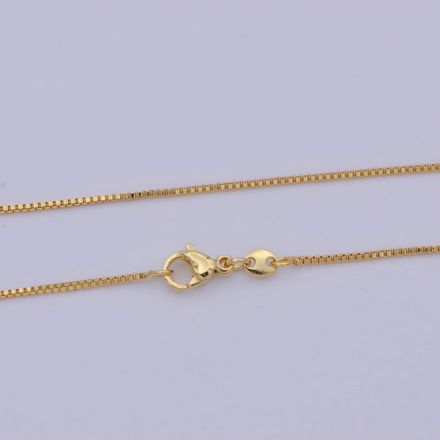 1pc 19.9'' ready to wear Gold Square Box Chain Necklace, Layering Dainty Box Chain For Jewelry Making with Pendant Charm ,WA- 469