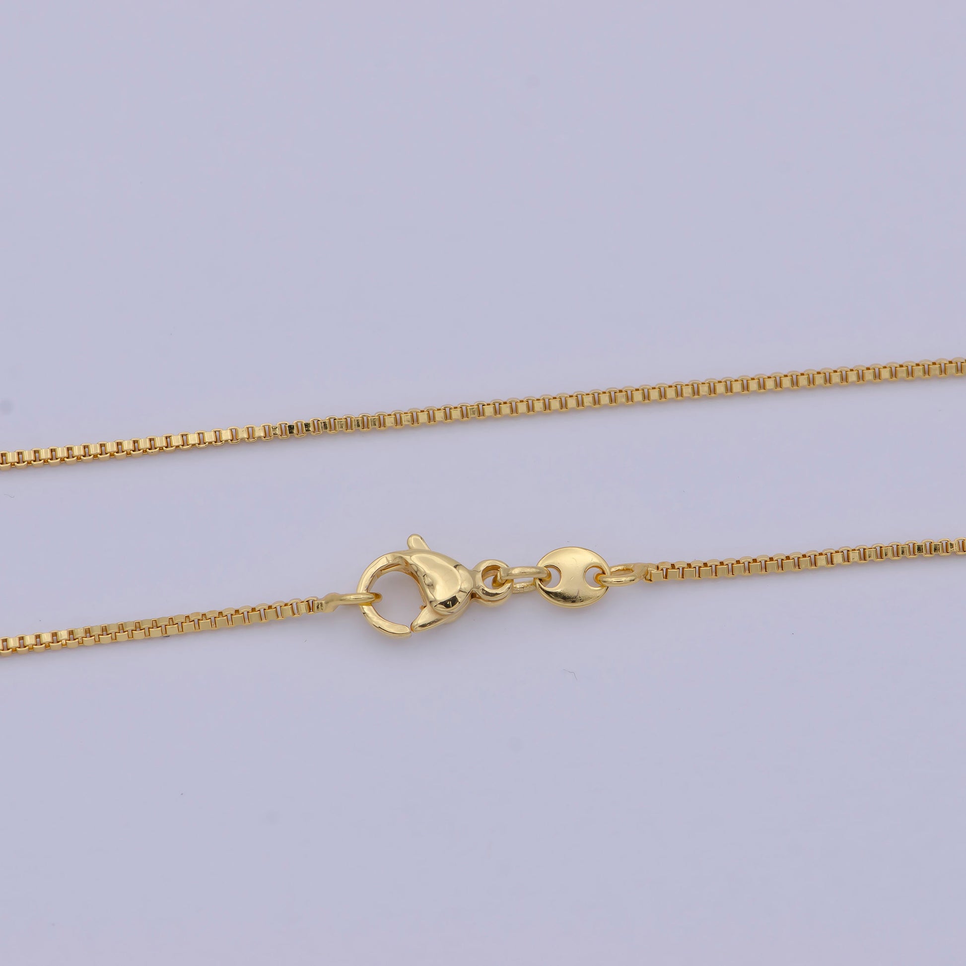 1pc 19.9'' ready to wear Gold Square Box Chain Necklace, Layering Dainty Box Chain For Jewelry Making with Pendant Charm ,WA- 469