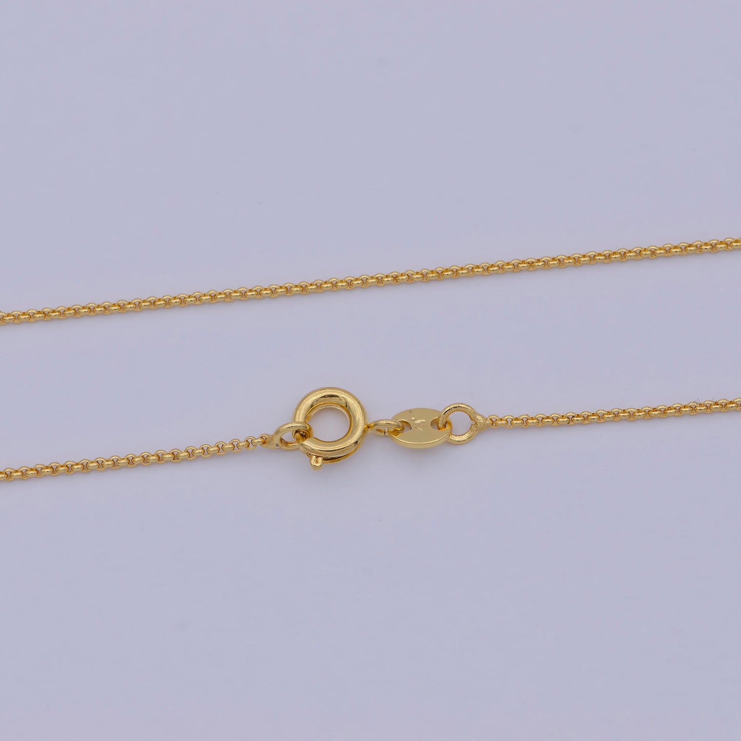 1pc 17.7'' Ready to Use Gold Thin Rolo Necklace Chain, Small Round Rolo Chain Dainty Necklace, For Pendant Charm Necklace, WA-473