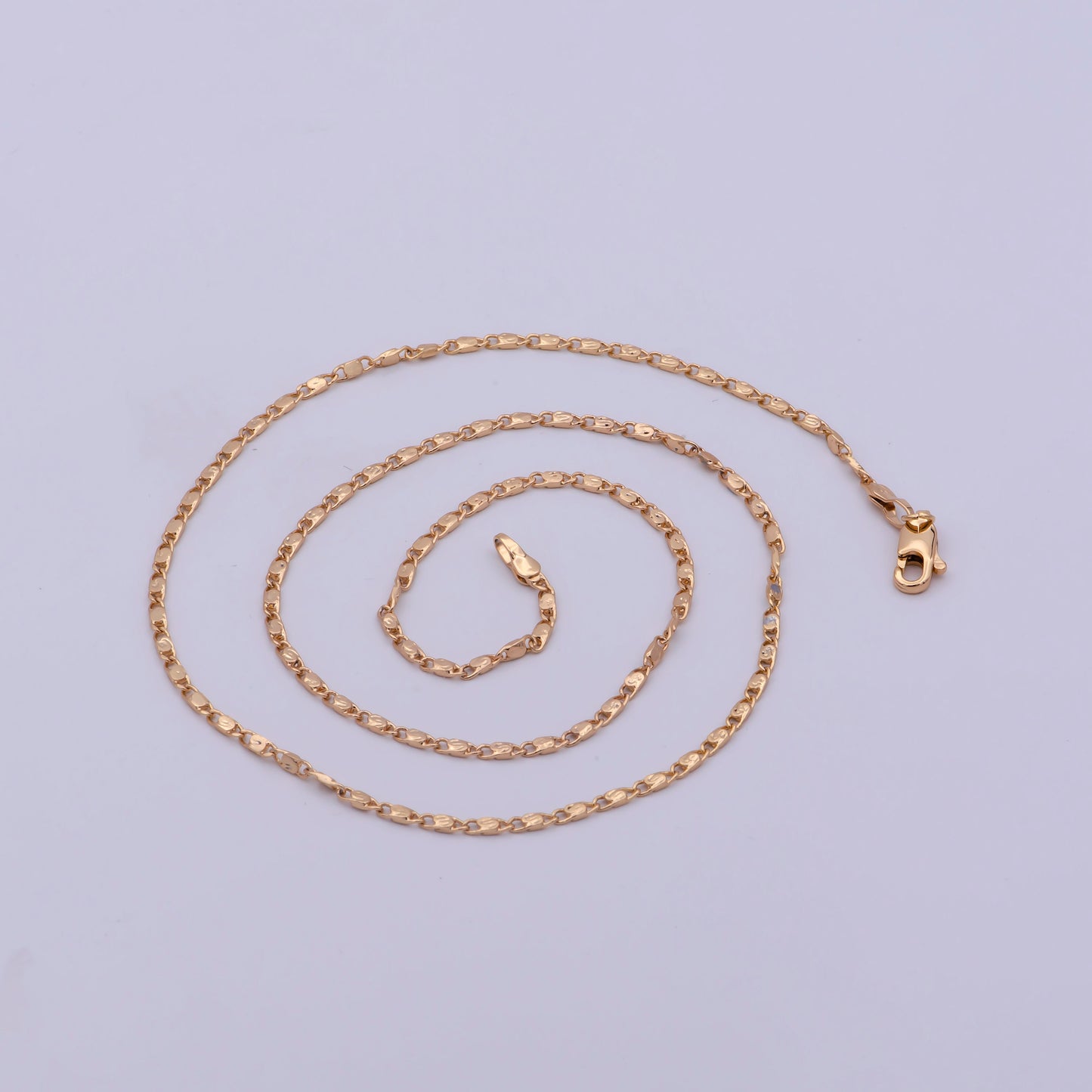 1pc 18.0'' Ready to Use Gold Unique Necklace Chain, Layering Plate Lock Chain Dainty Necklace, Perfect for Pendant Necklace, WA-474