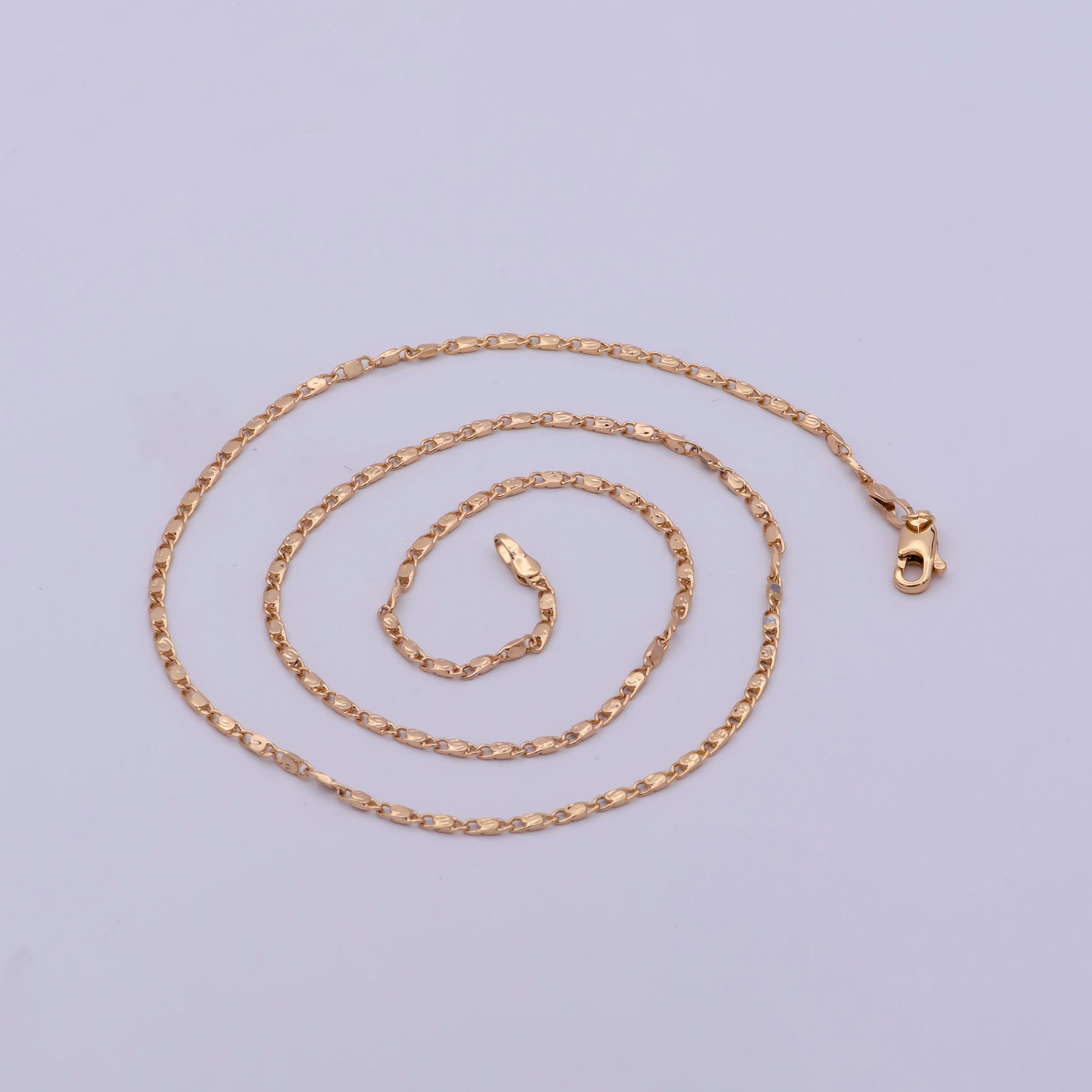1pc 18.0'' Ready to Use Gold Unique Necklace Chain, Layering Plate Lock Chain Dainty Necklace, Perfect for Pendant Necklace, WA-474
