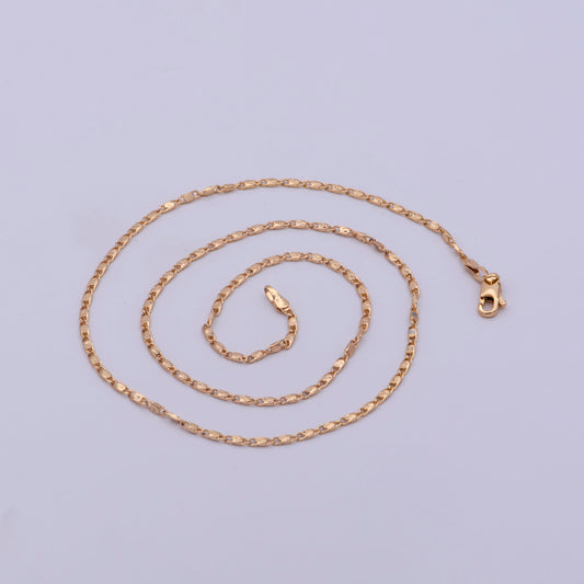 1pc 18.0'' Ready to Use Gold Unique Necklace Chain, Layering Plate Lock Chain Dainty Necklace, Perfect for Pendant Necklace, WA-474