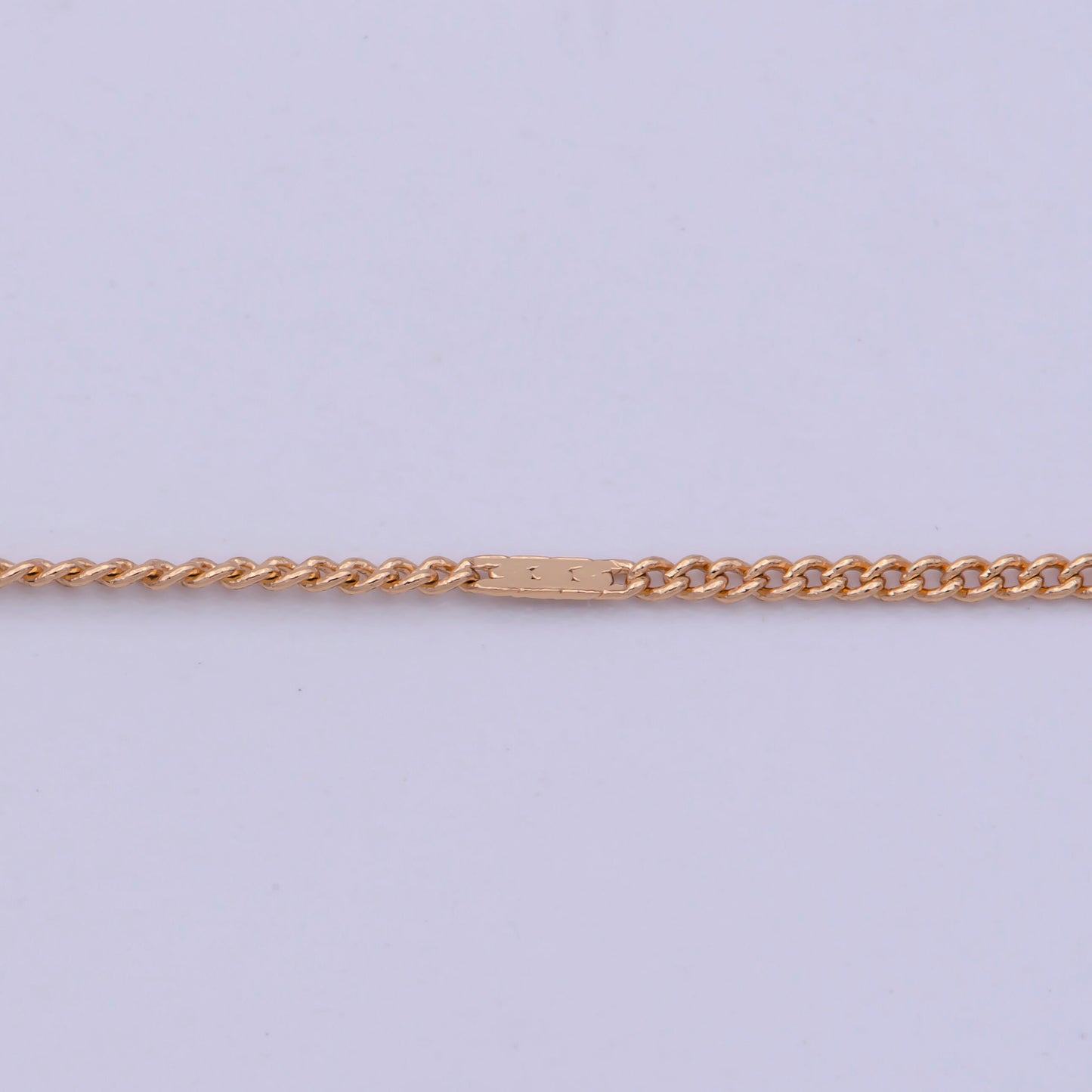 1pc 18'' +2" Ext.Ready to Use Gold Cuban Curb Necklace Chain,Flat Plate sequence Curb Chain Necklace, Lobster Clasp, Width is 0.7mm,WA-475
